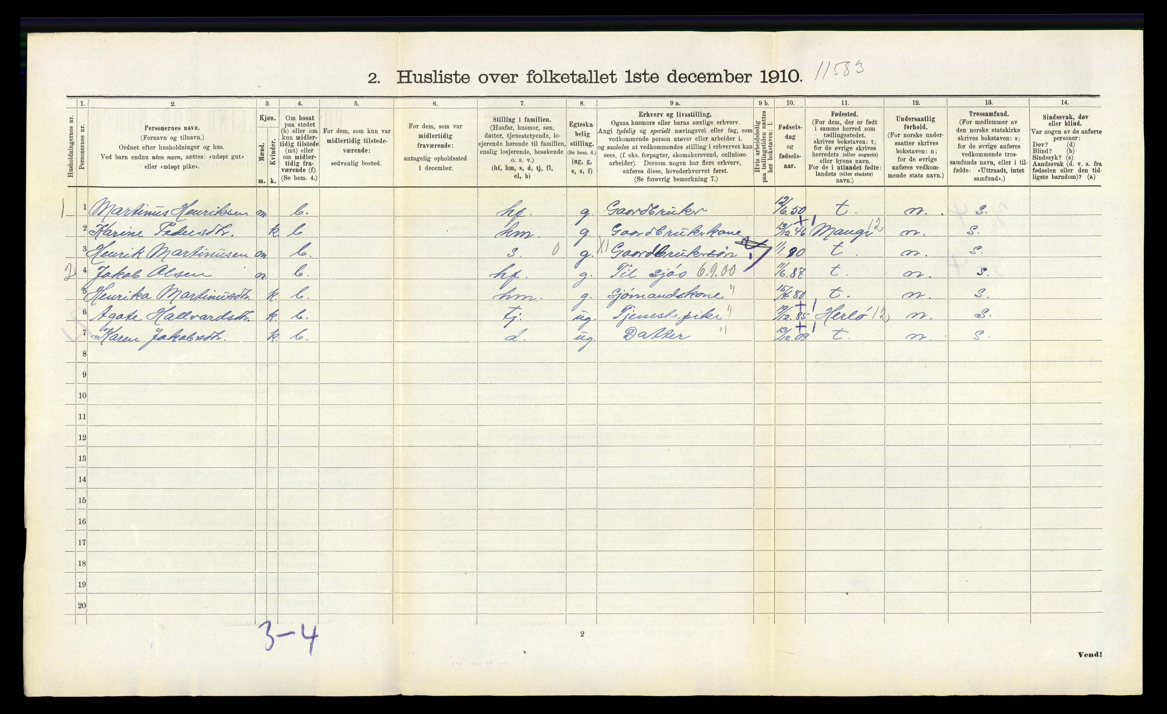 RA, 1910 census for Hjelme, 1910, p. 141