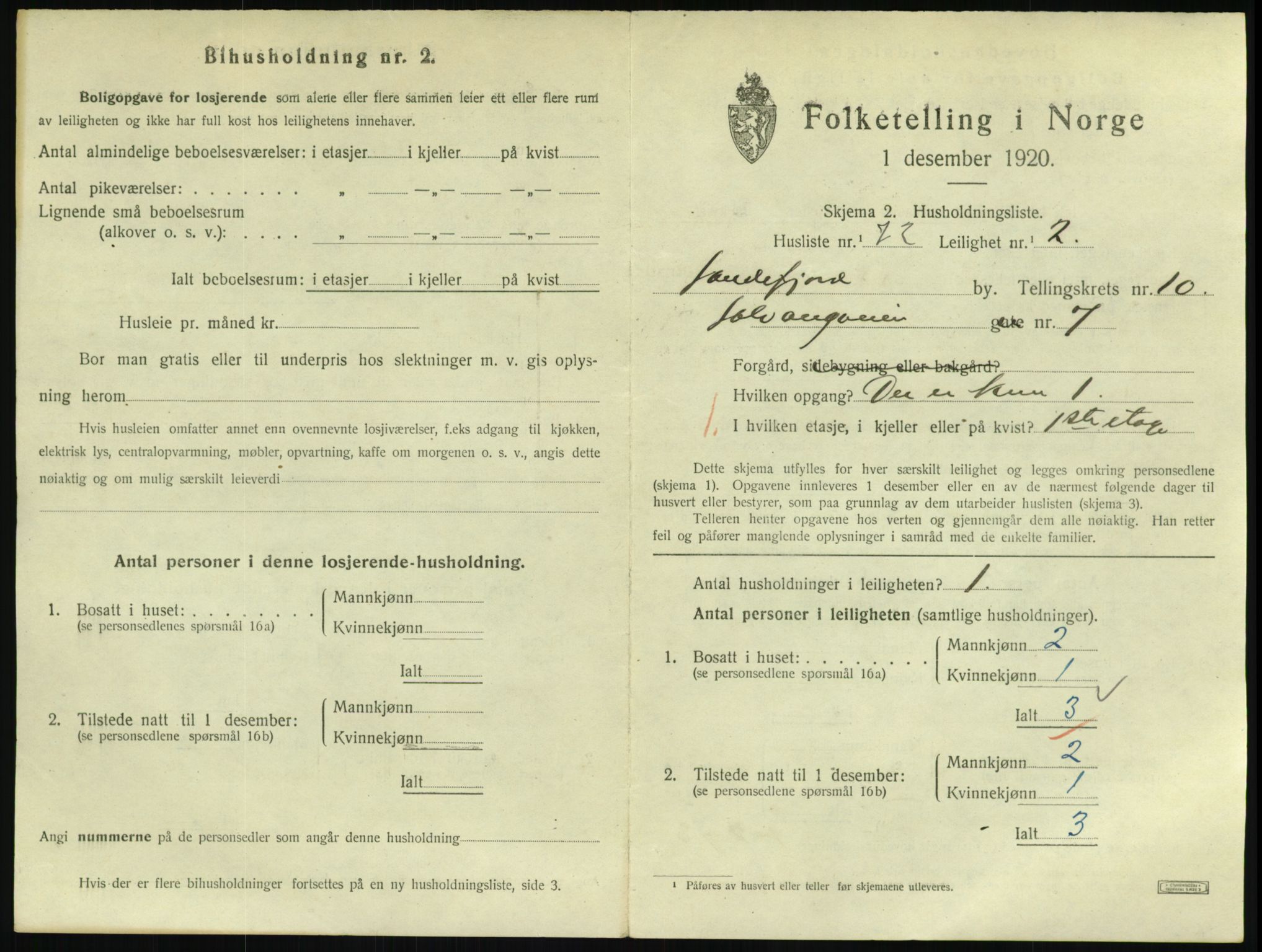 SAKO, 1920 census for Sandefjord, 1920, p. 4176