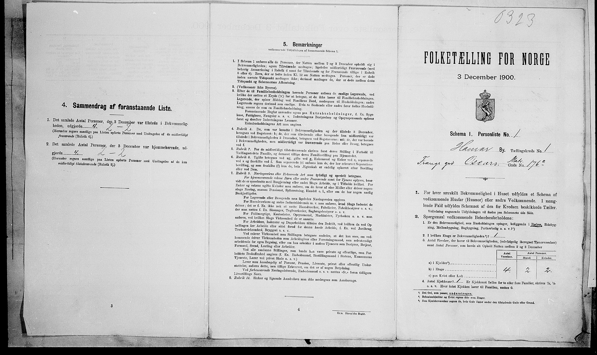 SAH, 1900 census for Hamar, 1900, p. 33