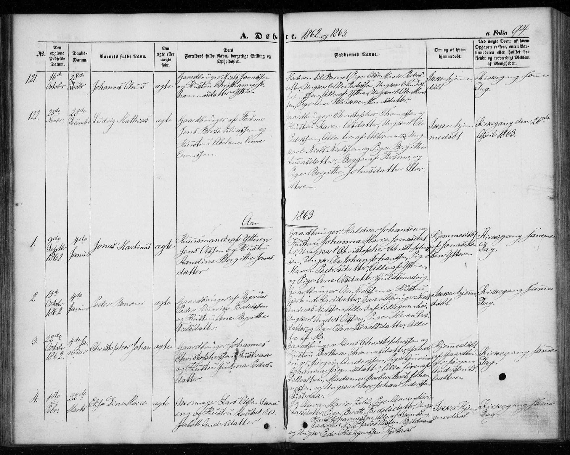 Ministerialprotokoller, klokkerbøker og fødselsregistre - Nordland, SAT/A-1459/827/L0392: Parish register (official) no. 827A04, 1853-1866, p. 94