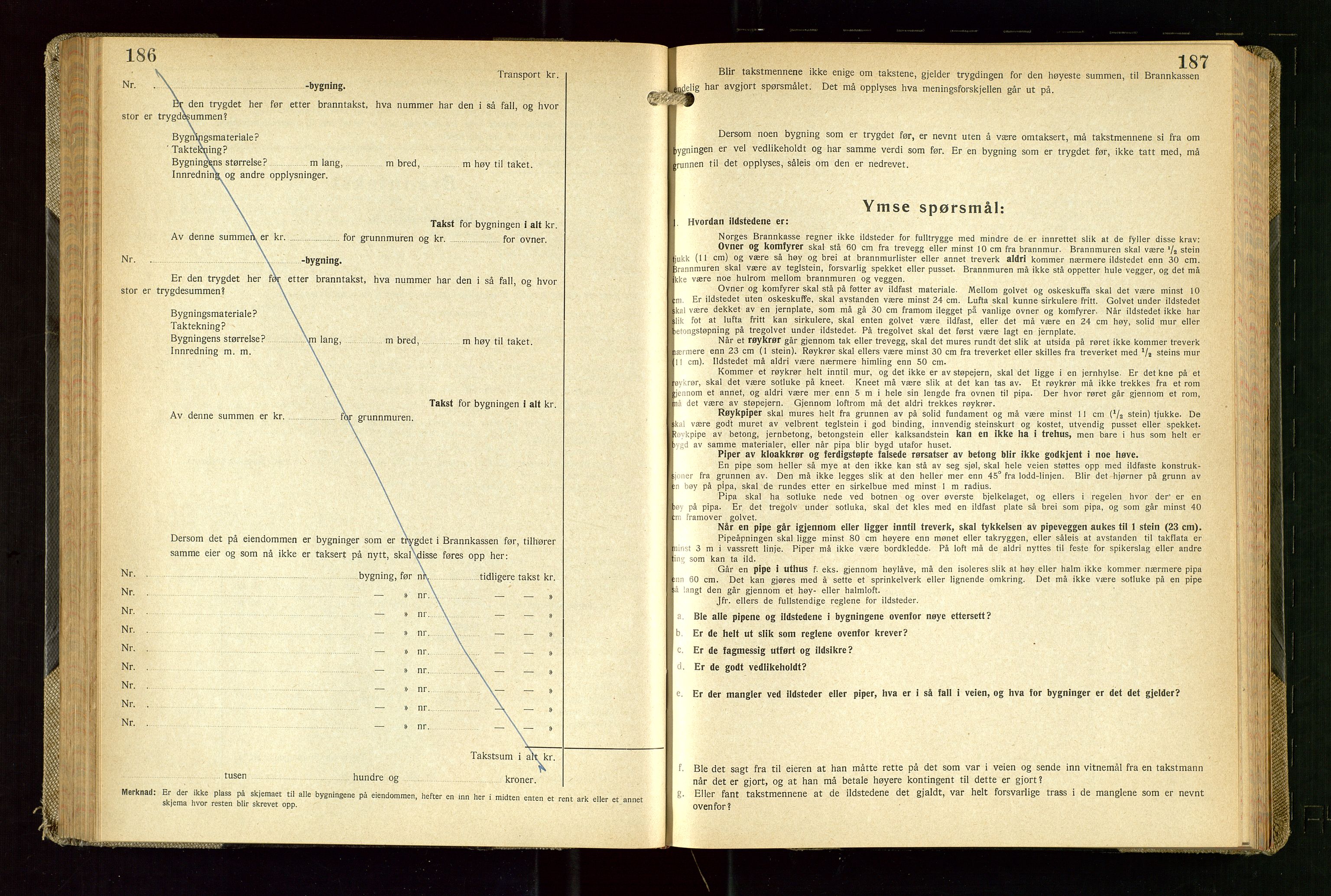 Skudenes lensmannskontor, AV/SAST-A-100444/Gob/L0003: "Brandtakstprotokoll", 1942-1954, p. 186-187