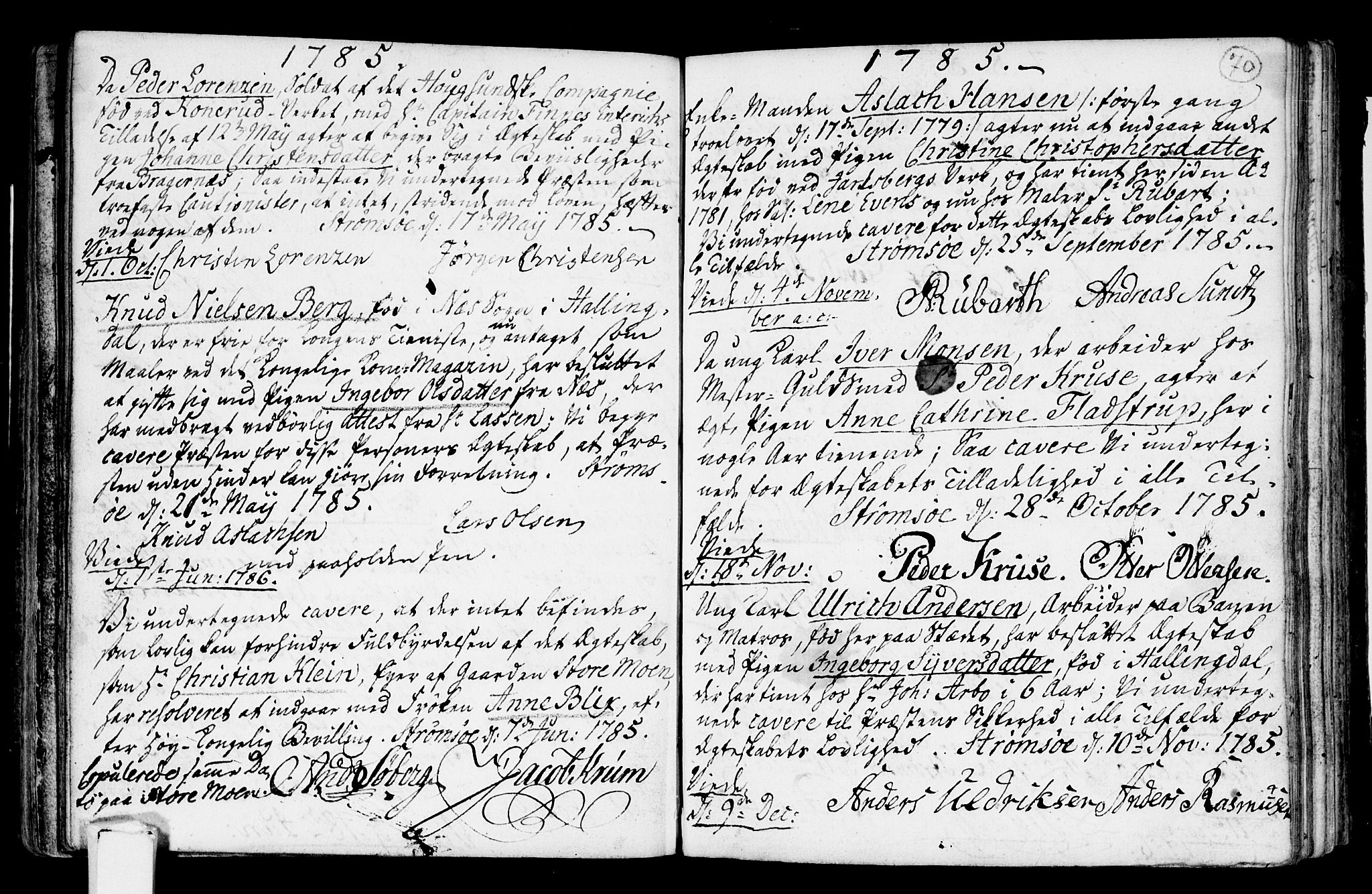 Strømsø kirkebøker, SAKO/A-246/H/Hb/L0001: Best man's statements no. 1, 1752-1815, p. 70