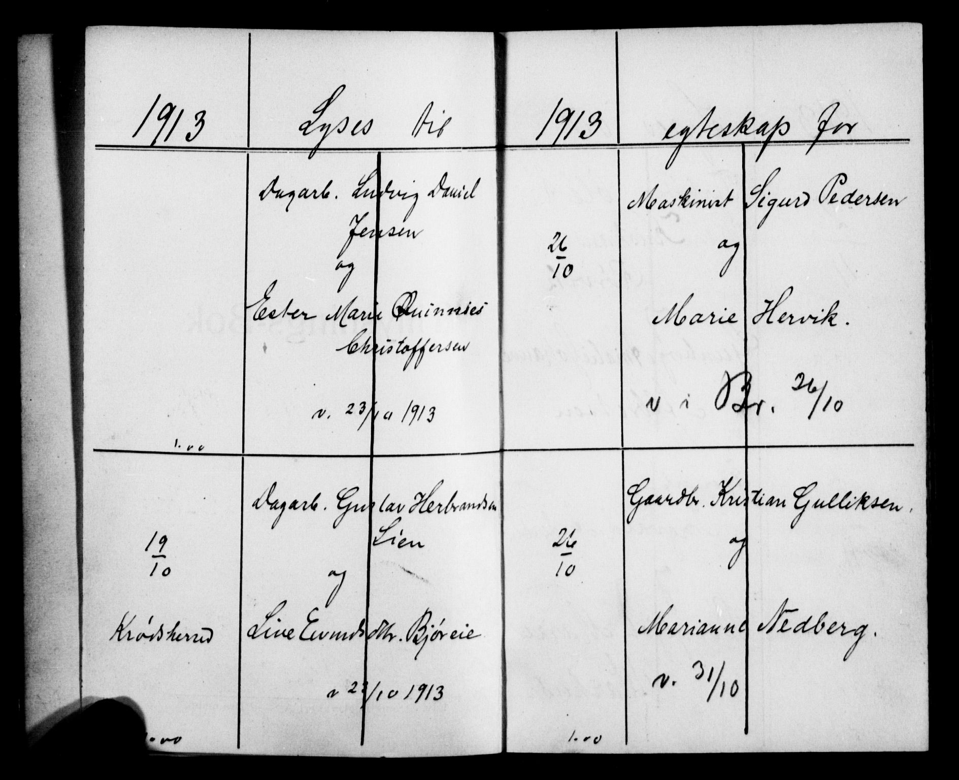 Strømsø kirkebøker, AV/SAKO-A-246/H/Ha/L0015: Banns register no. 15, 1913-1917