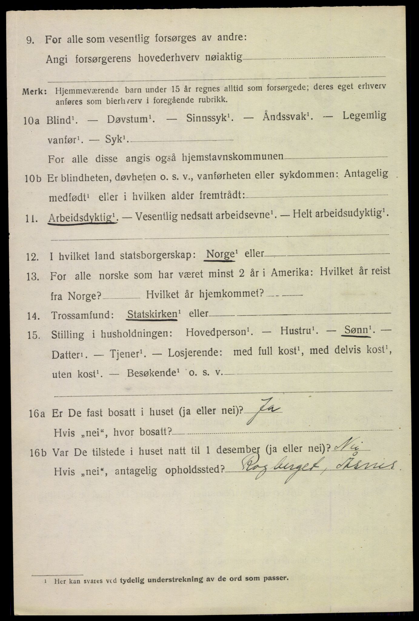 SAH, 1920 census for Åsnes, 1920, p. 8261