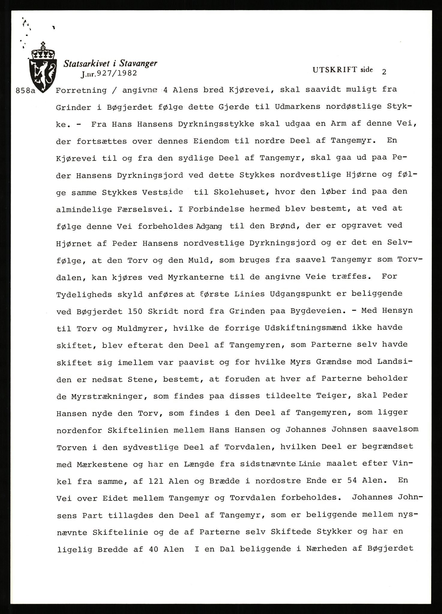 Statsarkivet i Stavanger, AV/SAST-A-101971/03/Y/Yj/L0085: Avskrifter sortert etter gårdsnavn: Sørhus - Tastad øvre, 1750-1930, p. 467