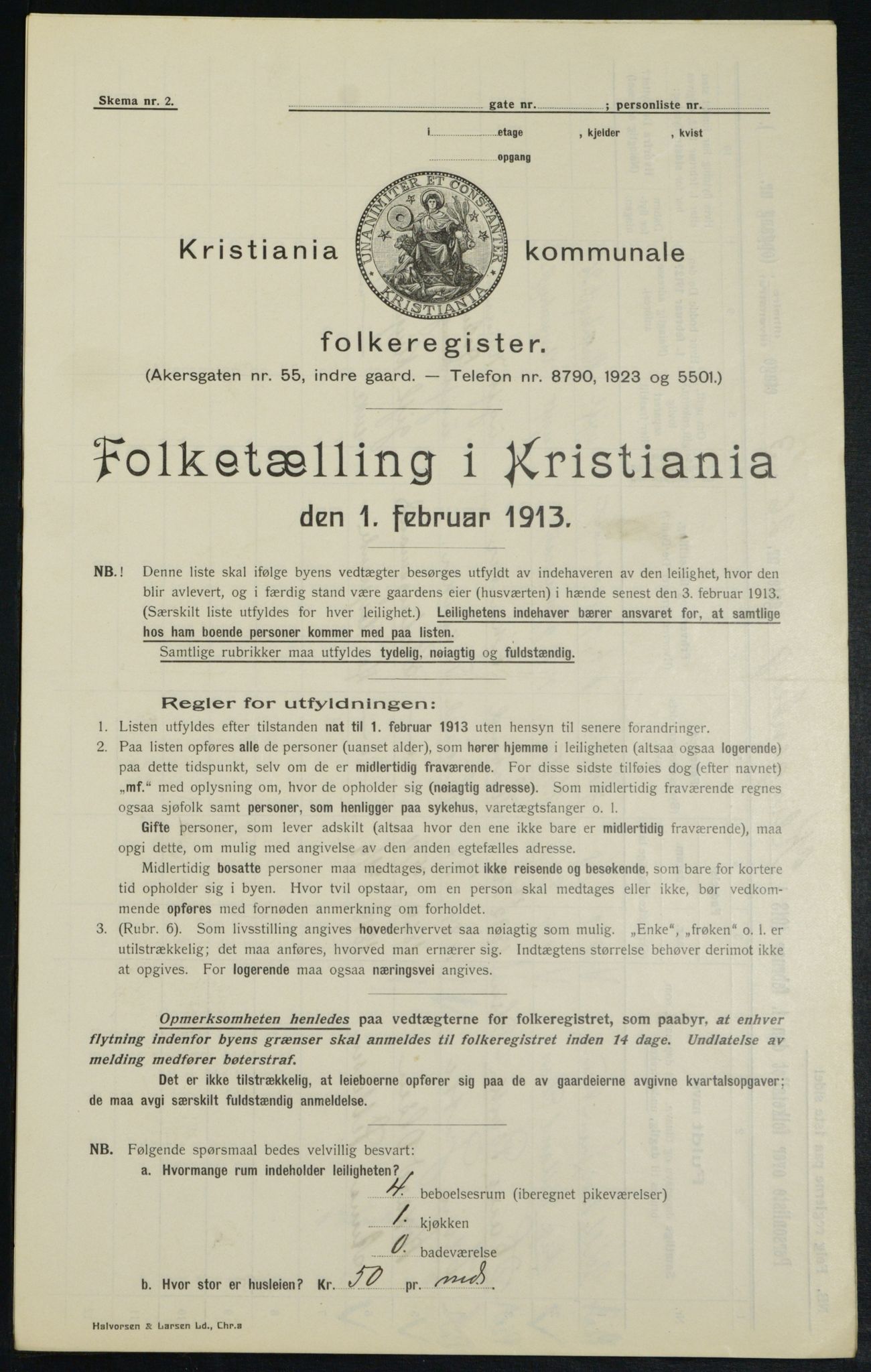 OBA, Municipal Census 1913 for Kristiania, 1913, p. 51784