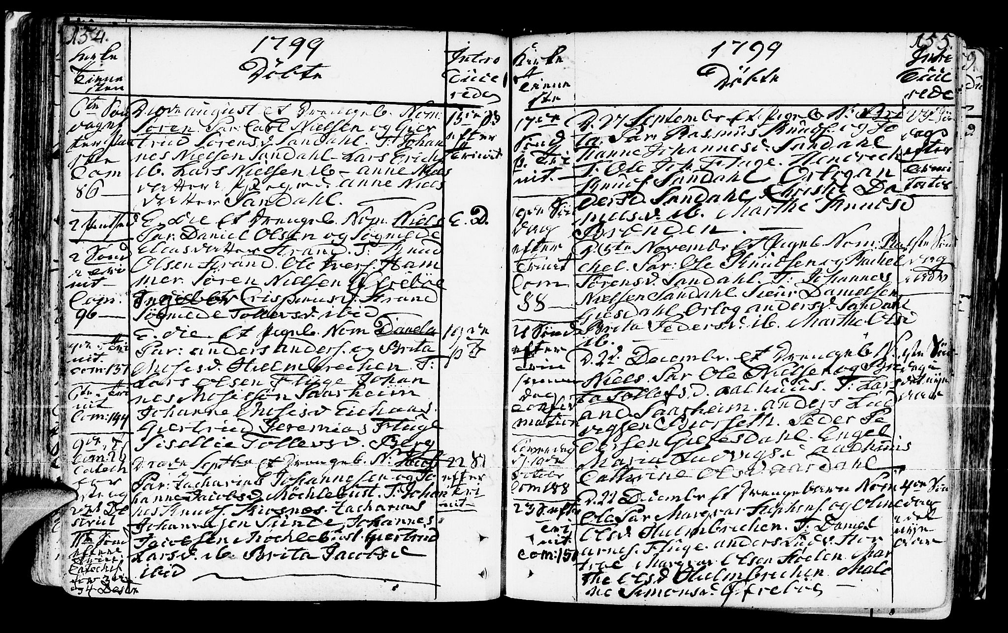 Jølster sokneprestembete, SAB/A-80701/H/Haa/Haaa/L0005: Parish register (official) no. A 5, 1790-1821, p. 154-155