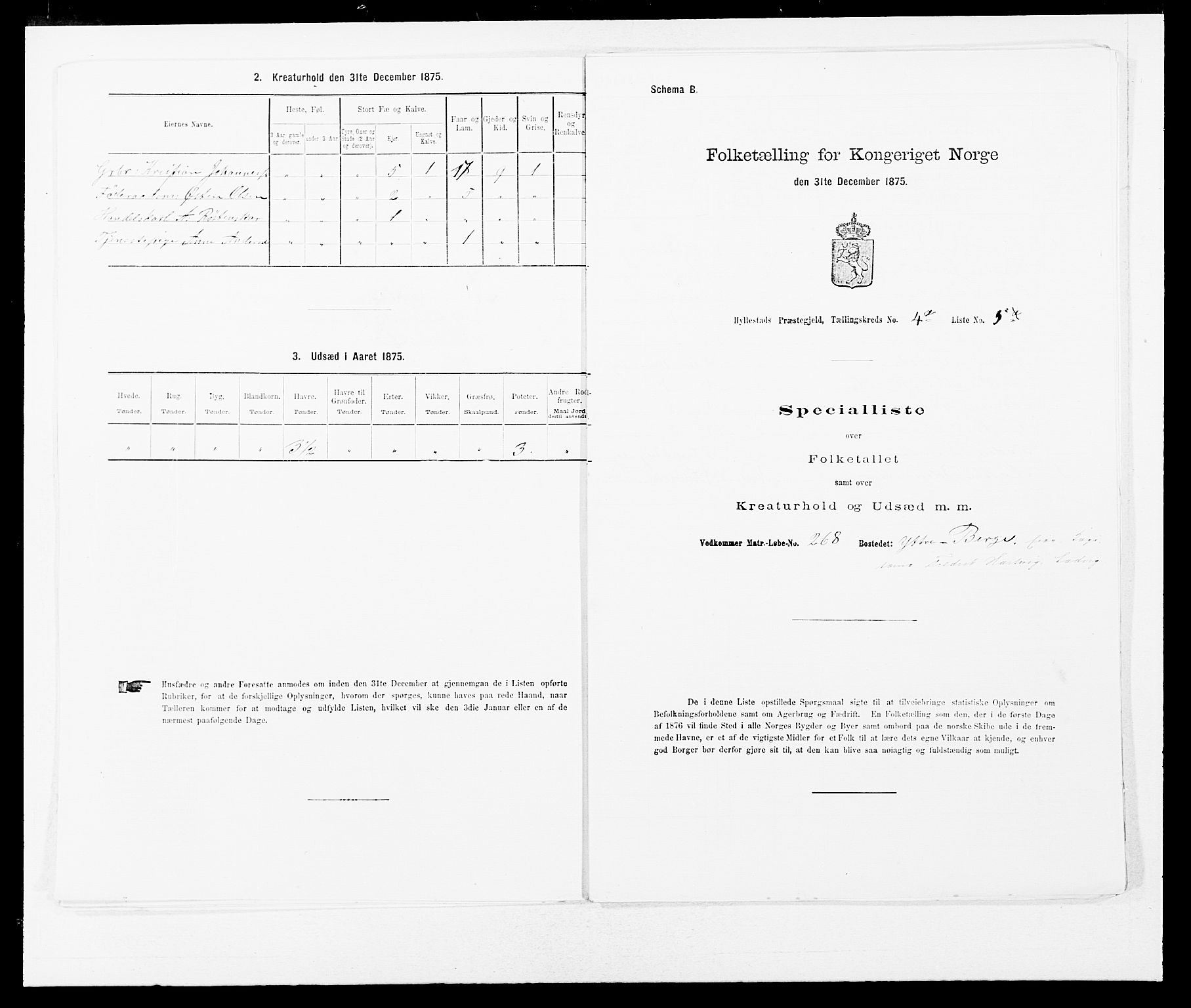 SAB, 1875 census for 1413P Hyllestad, 1875, p. 342