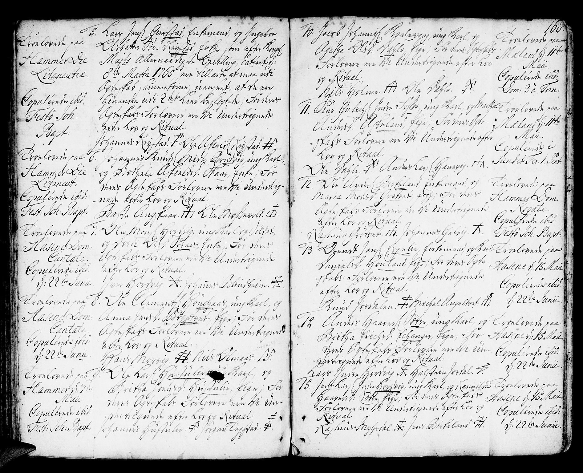 Hamre sokneprestembete, SAB/A-75501/H/Ha/Haa/Haaa/L0007: Parish register (official) no. A 7, 1762-1777, p. 168