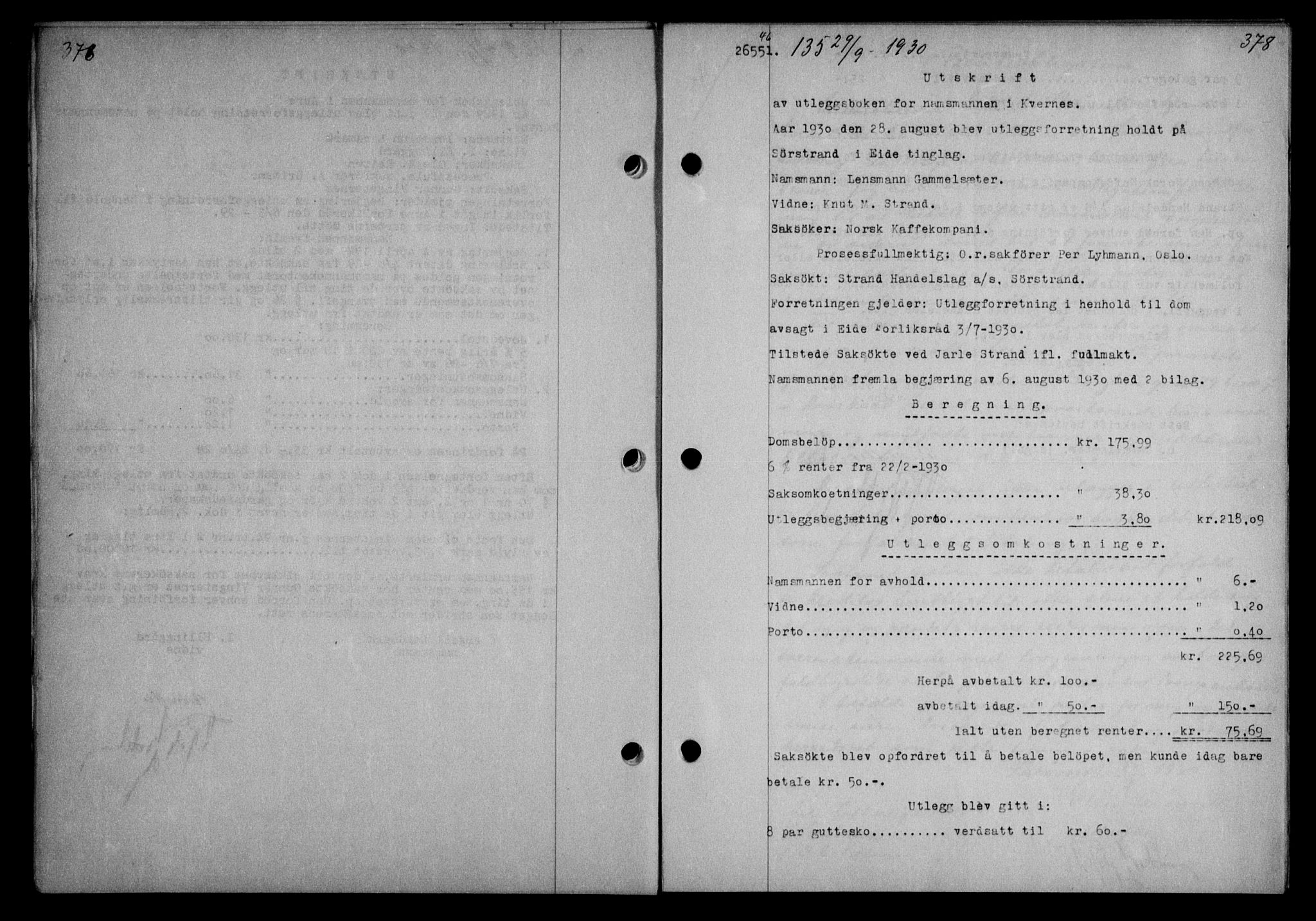 Nordmøre sorenskriveri, AV/SAT-A-4132/1/2/2Ca/L0070: Mortgage book no. 60, 1930-1930, Deed date: 29.09.1930