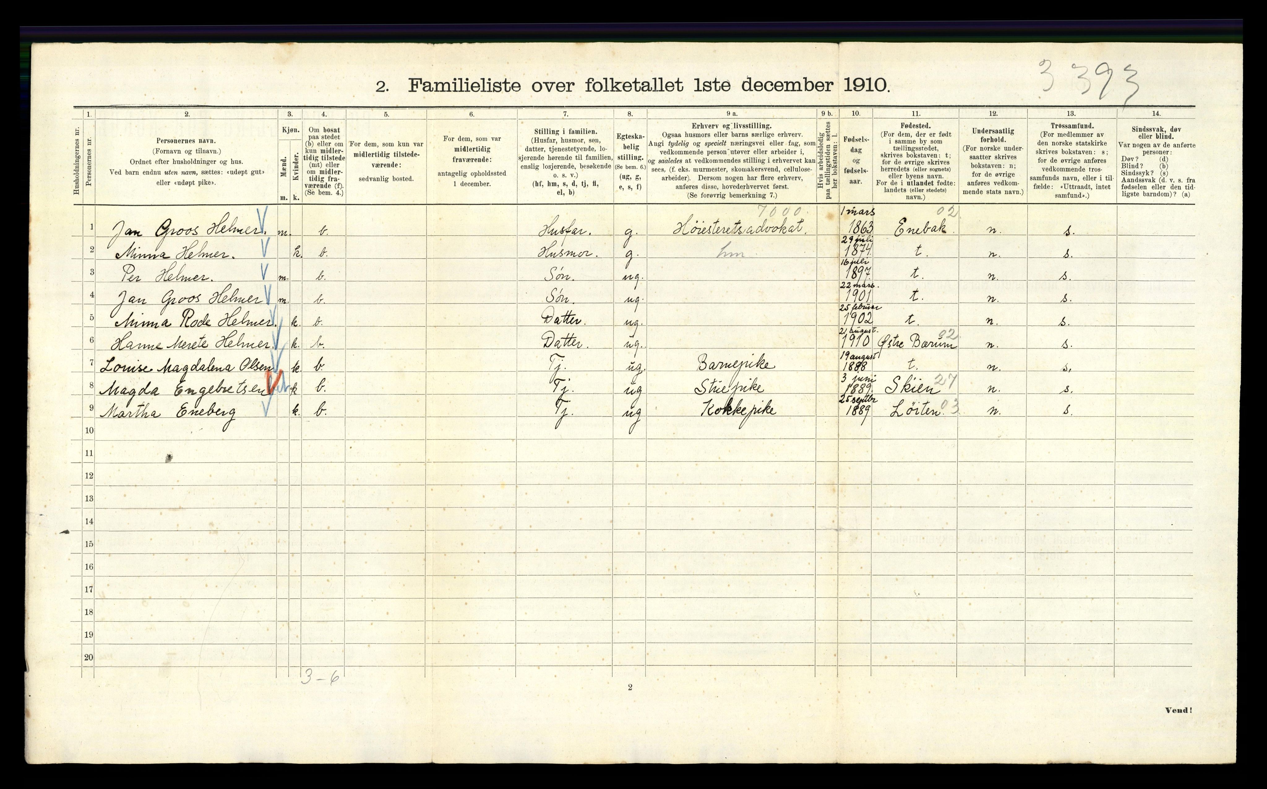 RA, 1910 census for Kristiania, 1910, p. 2016