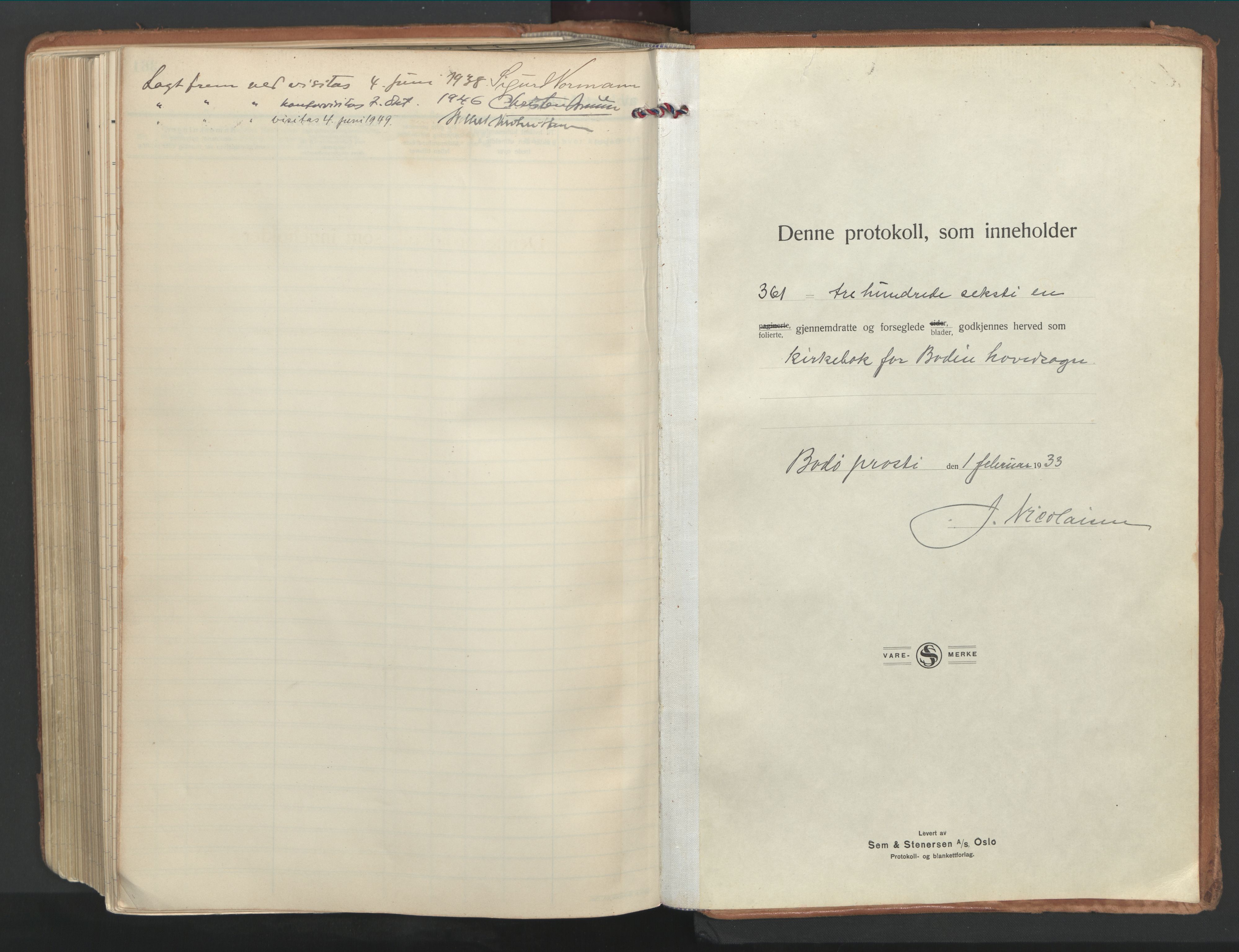 Ministerialprotokoller, klokkerbøker og fødselsregistre - Nordland, SAT/A-1459/802/L0061: Parish register (official) no. 802A08, 1933-1946