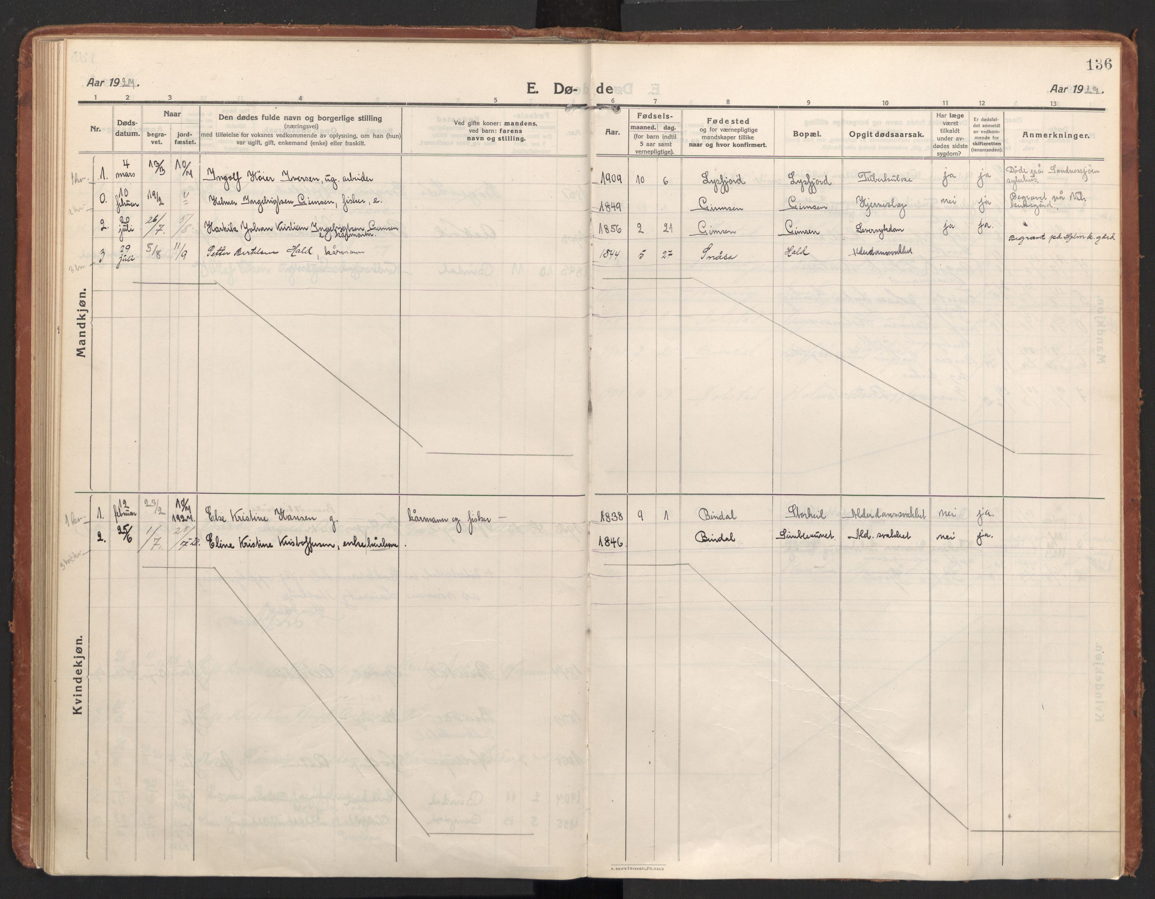 Ministerialprotokoller, klokkerbøker og fødselsregistre - Nordland, AV/SAT-A-1459/811/L0168: Parish register (official) no. 811A05, 1914-1932, p. 136