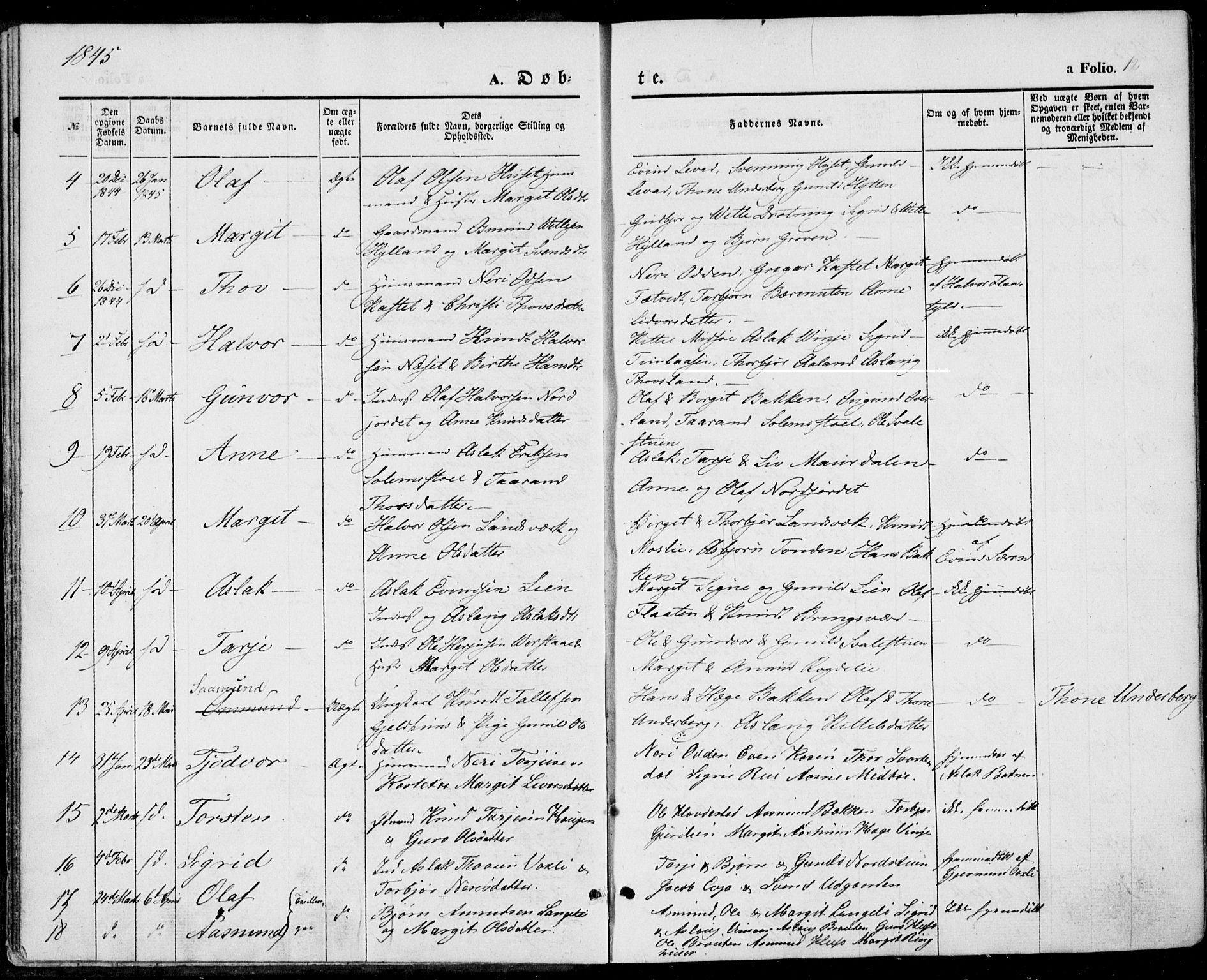 Vinje kirkebøker, SAKO/A-312/F/Fa/L0004: Parish register (official) no. I 4, 1843-1869, p. 12