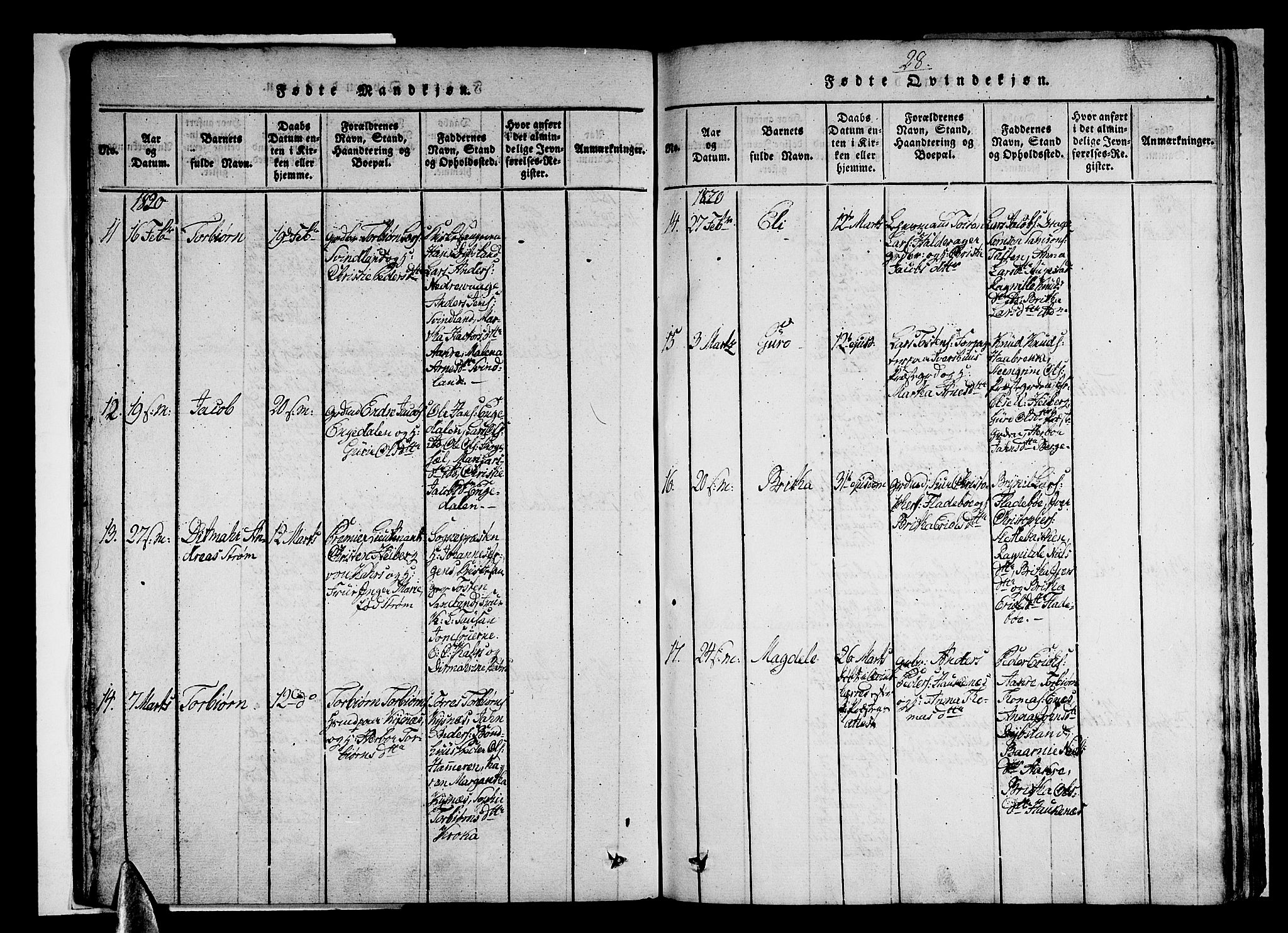 Strandebarm sokneprestembete, SAB/A-78401/H/Haa: Parish register (official) no. A 5, 1816-1826, p. 28