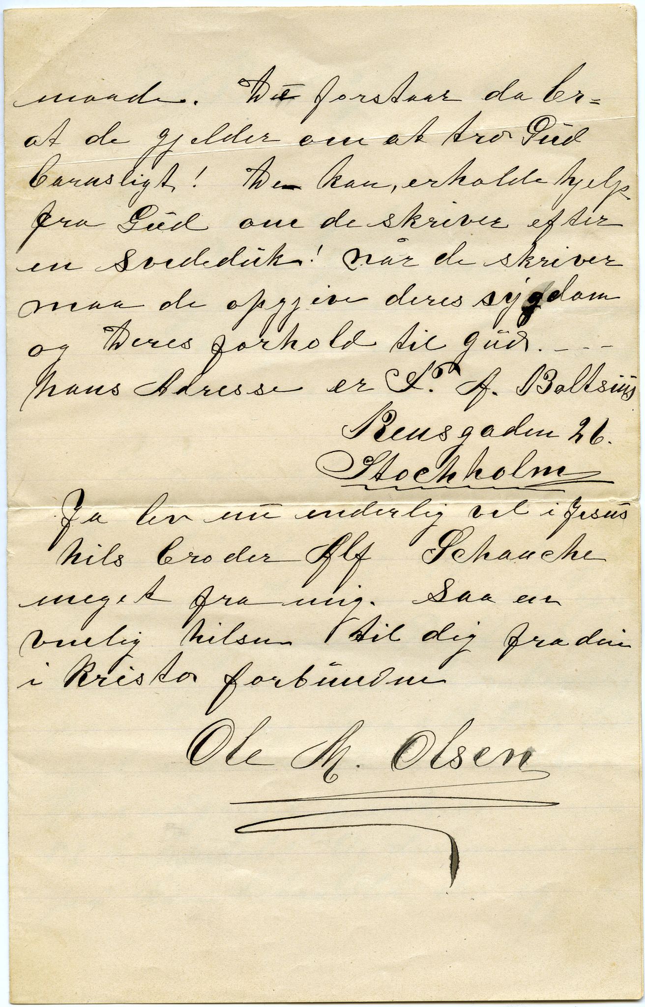 Johan Beronkas testamentariske gave, FMFB/A-1098/E/L0003: Brev fra Ole M. Olsen, 1906, p. 4