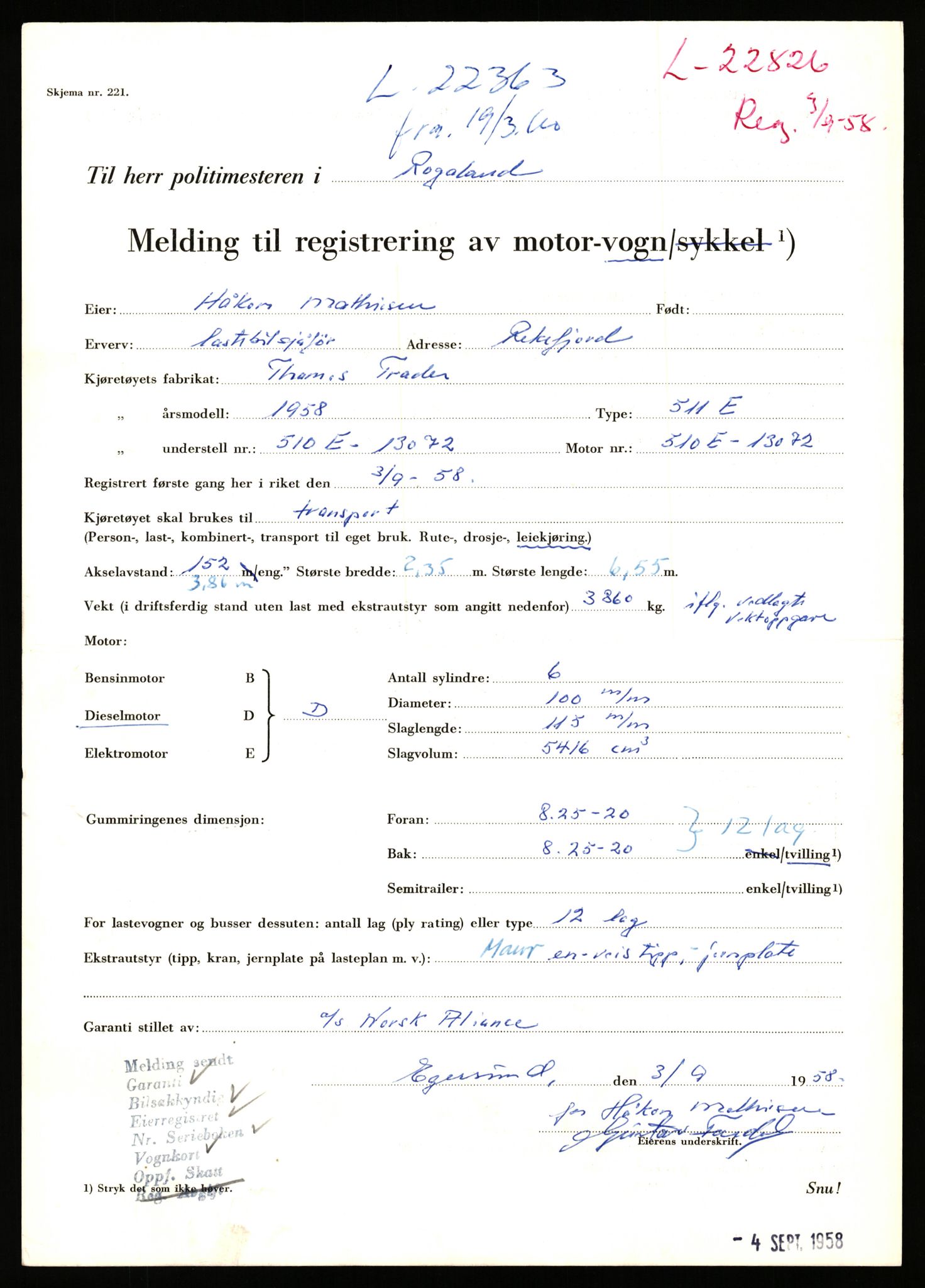 Stavanger trafikkstasjon, SAST/A-101942/0/F/L0039: L-22300 - L-22799, 1930-1971, p. 349