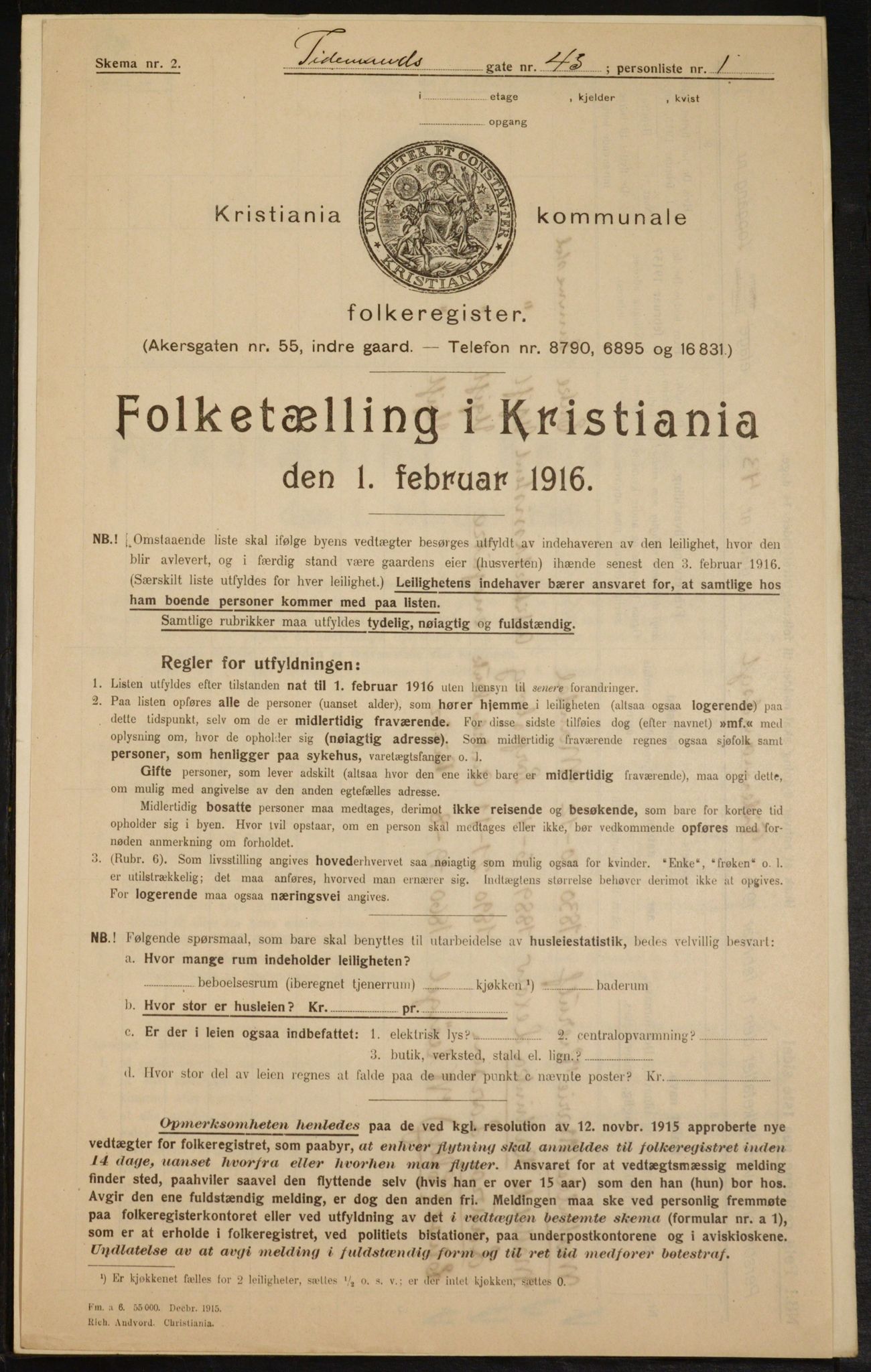 OBA, Municipal Census 1916 for Kristiania, 1916, p. 114763