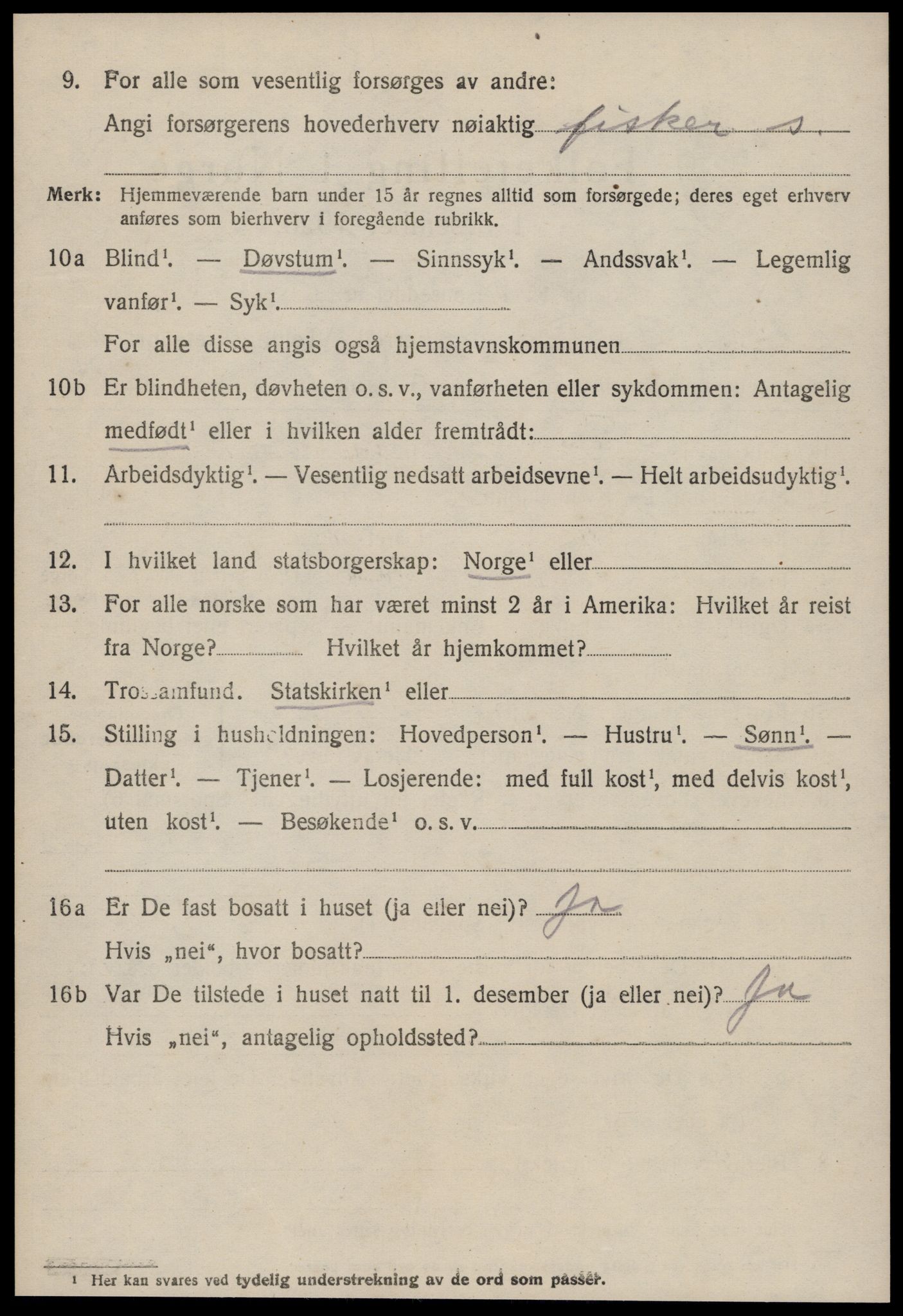 SAT, 1920 census for Hustad, 1920, p. 2954