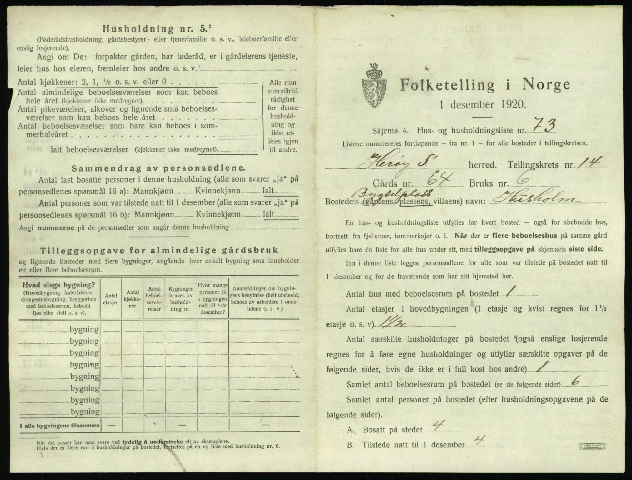 SAT, 1920 census for Herøy (MR), 1920, p. 1221