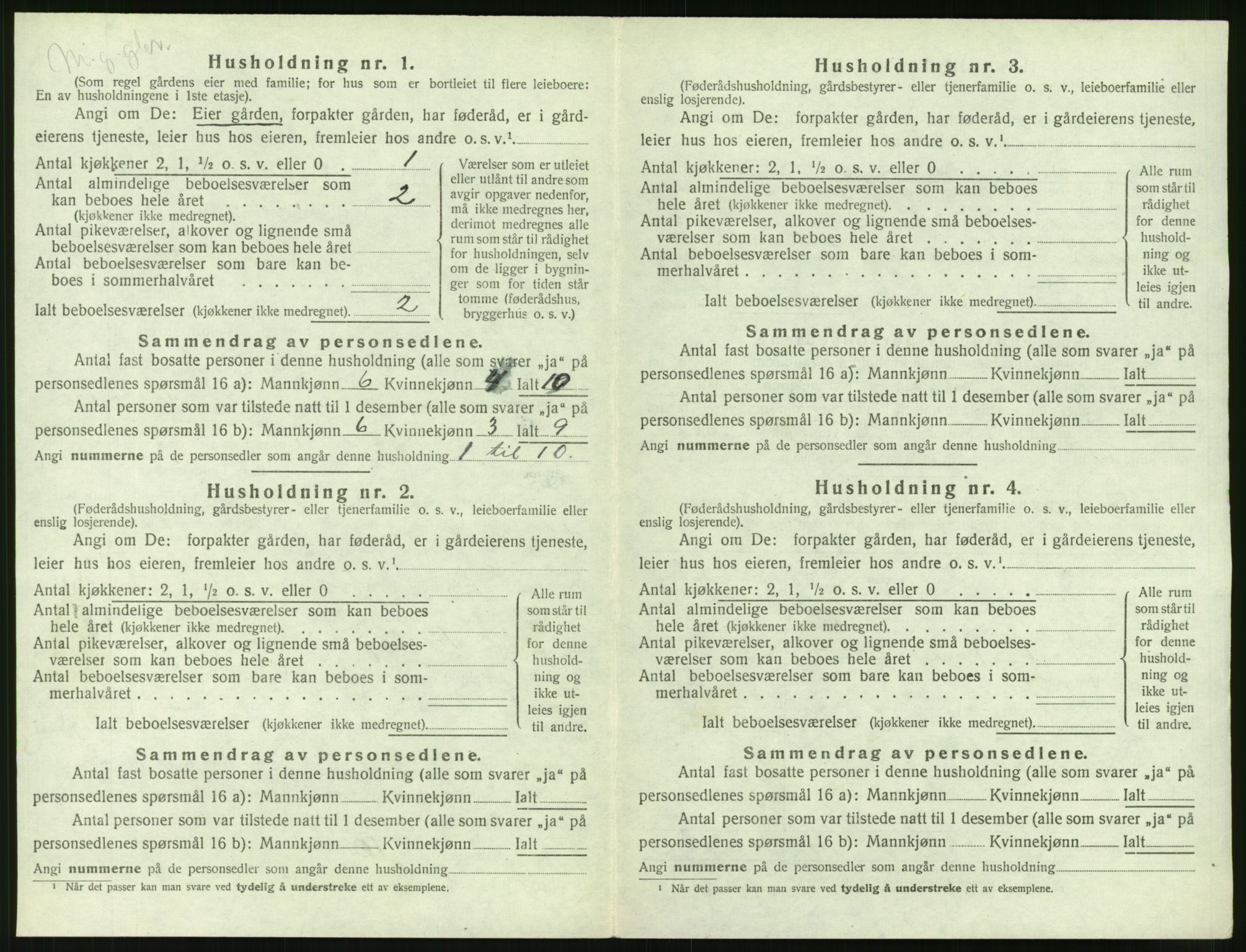 SAT, 1920 census for Grytten, 1920, p. 523