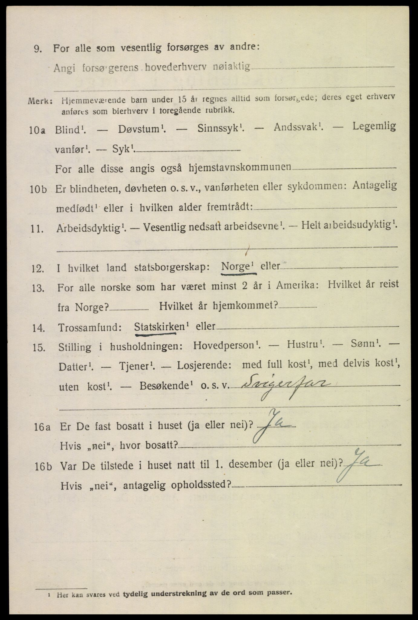 SAK, 1920 census for Sør-Audnedal, 1920, p. 5576