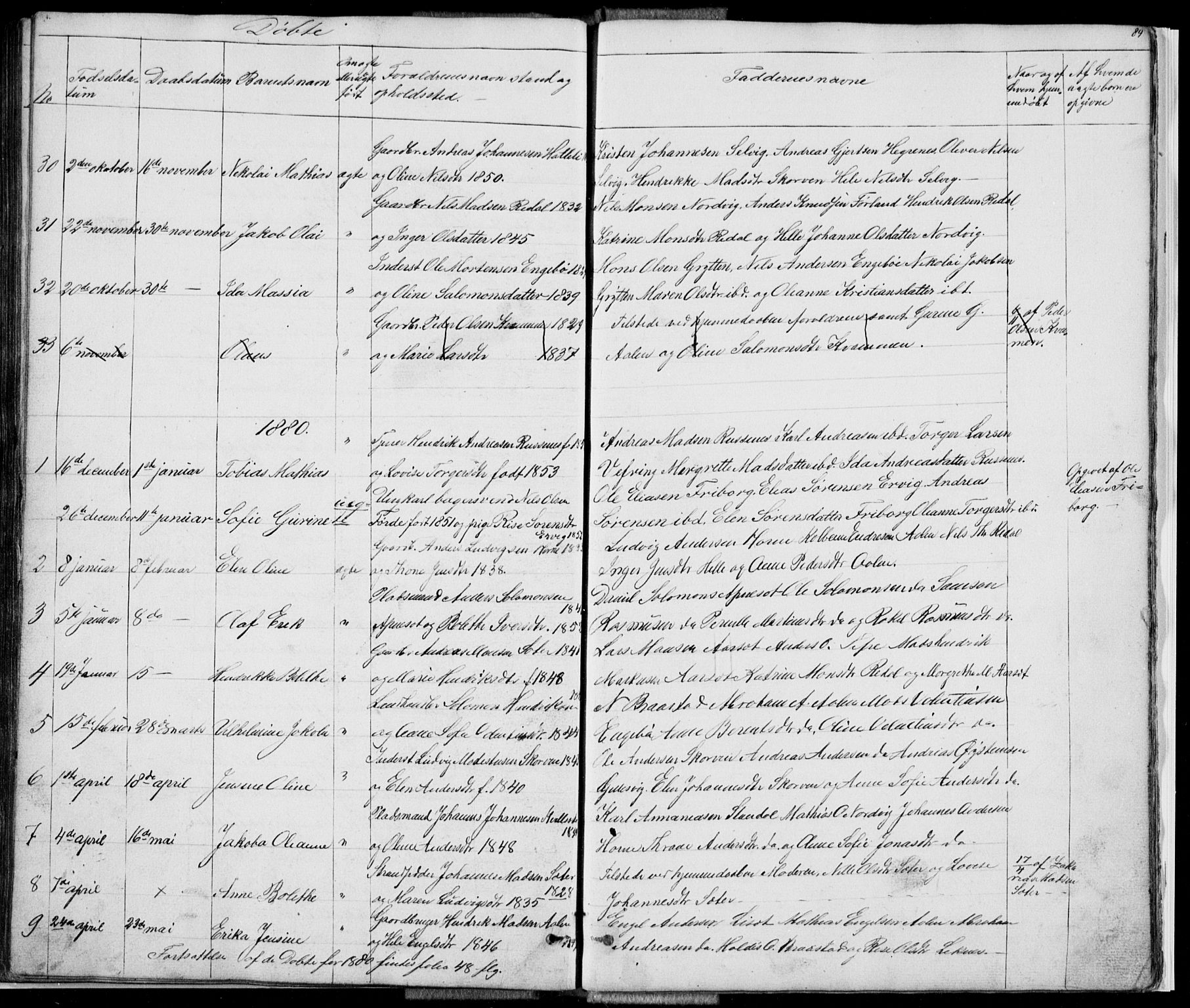 Førde sokneprestembete, SAB/A-79901/H/Hab: Parish register (copy) no. E 0, 1853-1880, p. 84