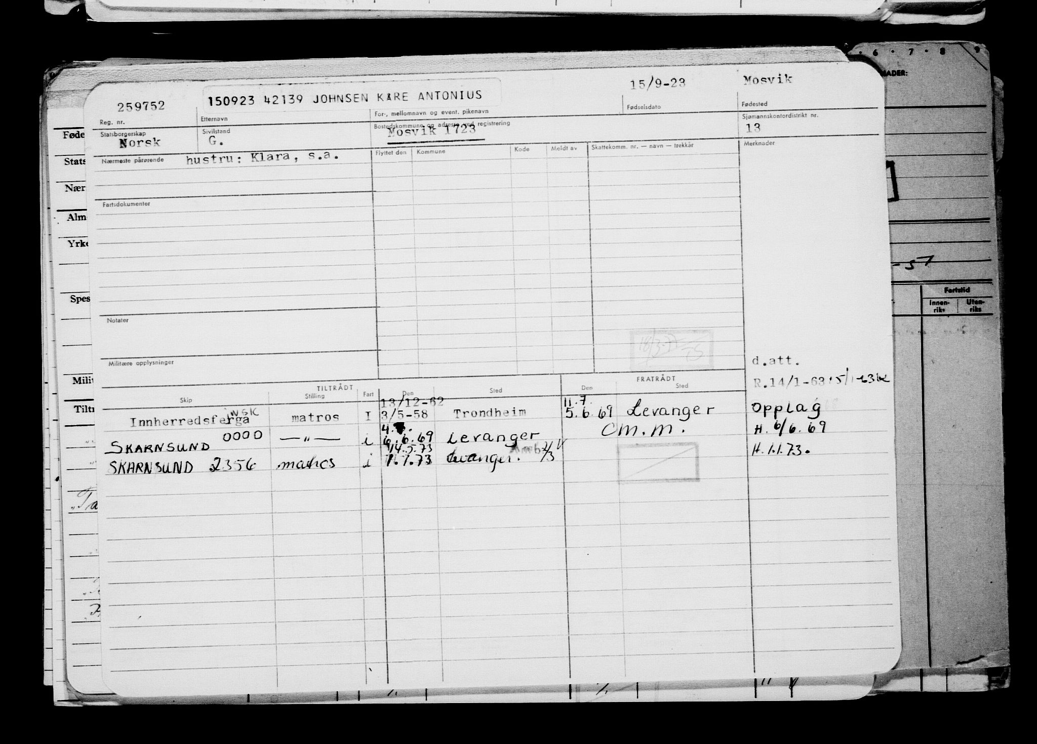 Direktoratet for sjømenn, AV/RA-S-3545/G/Gb/L0223: Hovedkort, 1923, p. 12