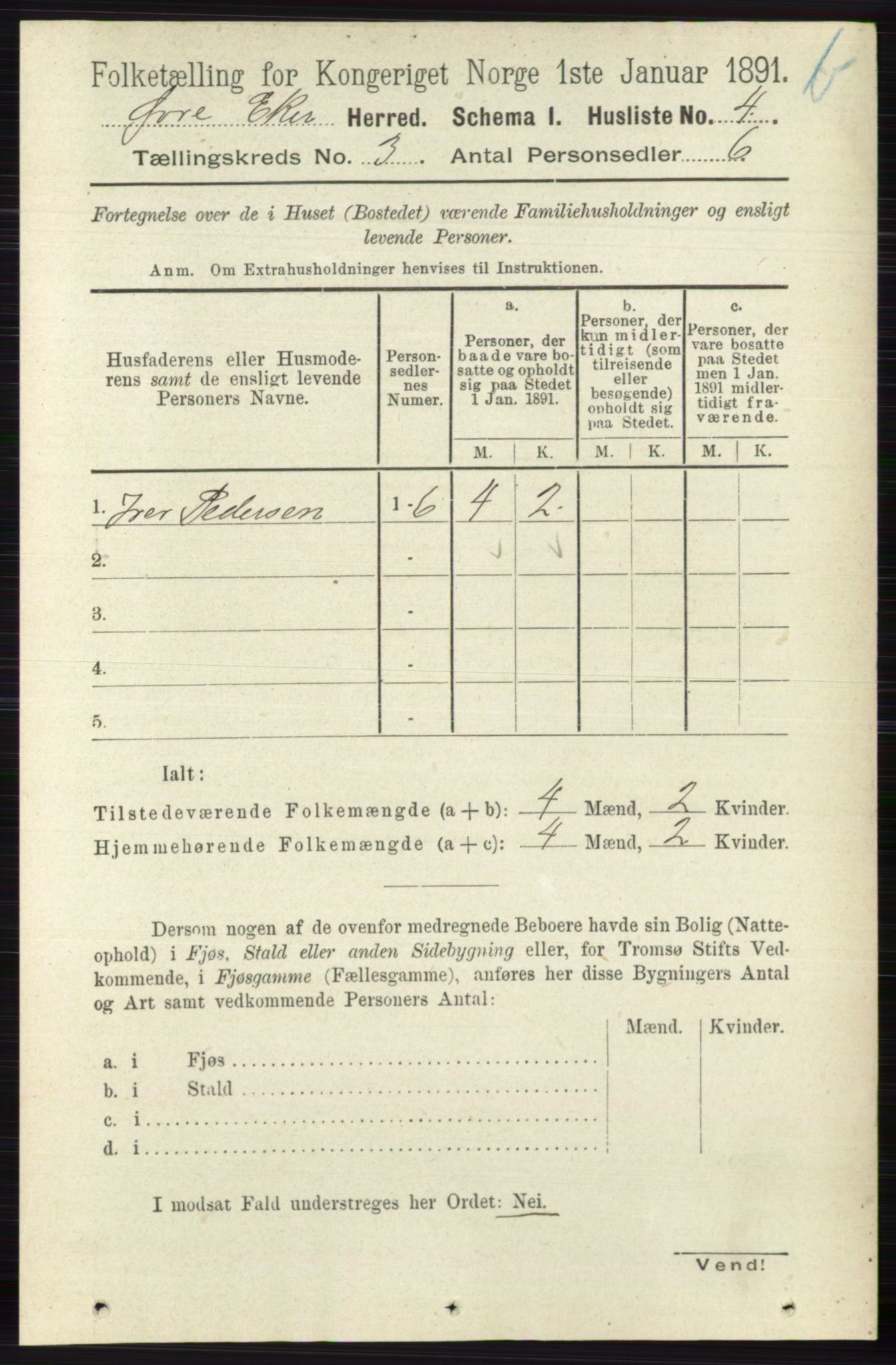 RA, 1891 census for 0624 Øvre Eiker, 1891, p. 9005