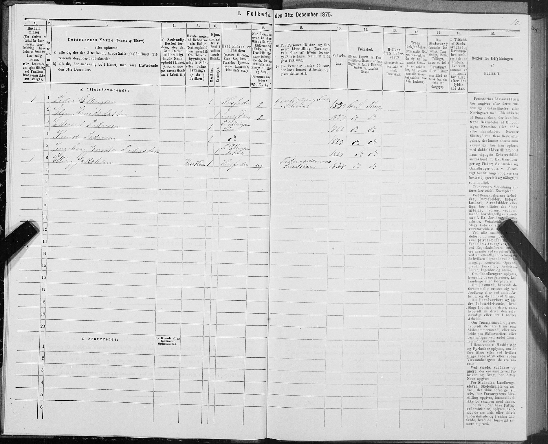 SAT, 1875 census for 1560P Tingvoll, 1875, p. 7010