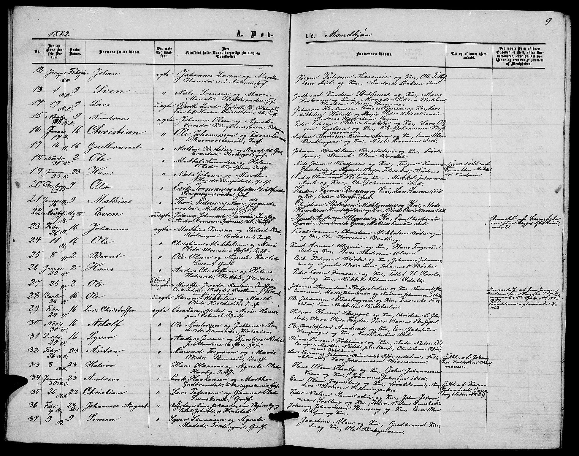 Ringsaker prestekontor, AV/SAH-PREST-014/L/La/L0007: Parish register (copy) no. 7, 1861-1869, p. 9