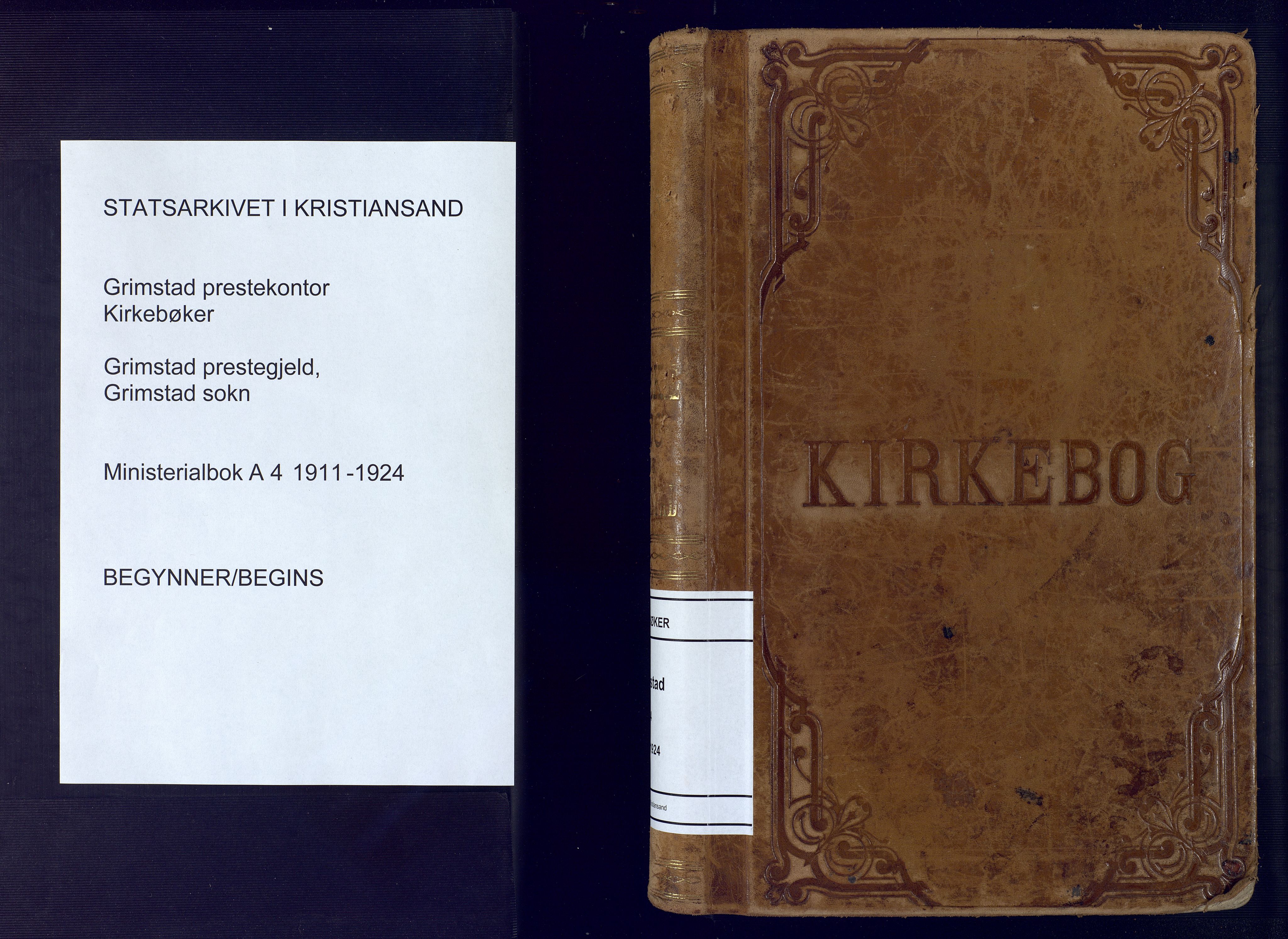 Grimstad sokneprestkontor, AV/SAK-1111-0017/F/Fa/L0005: Parish register (official) no. A 4, 1911-1924