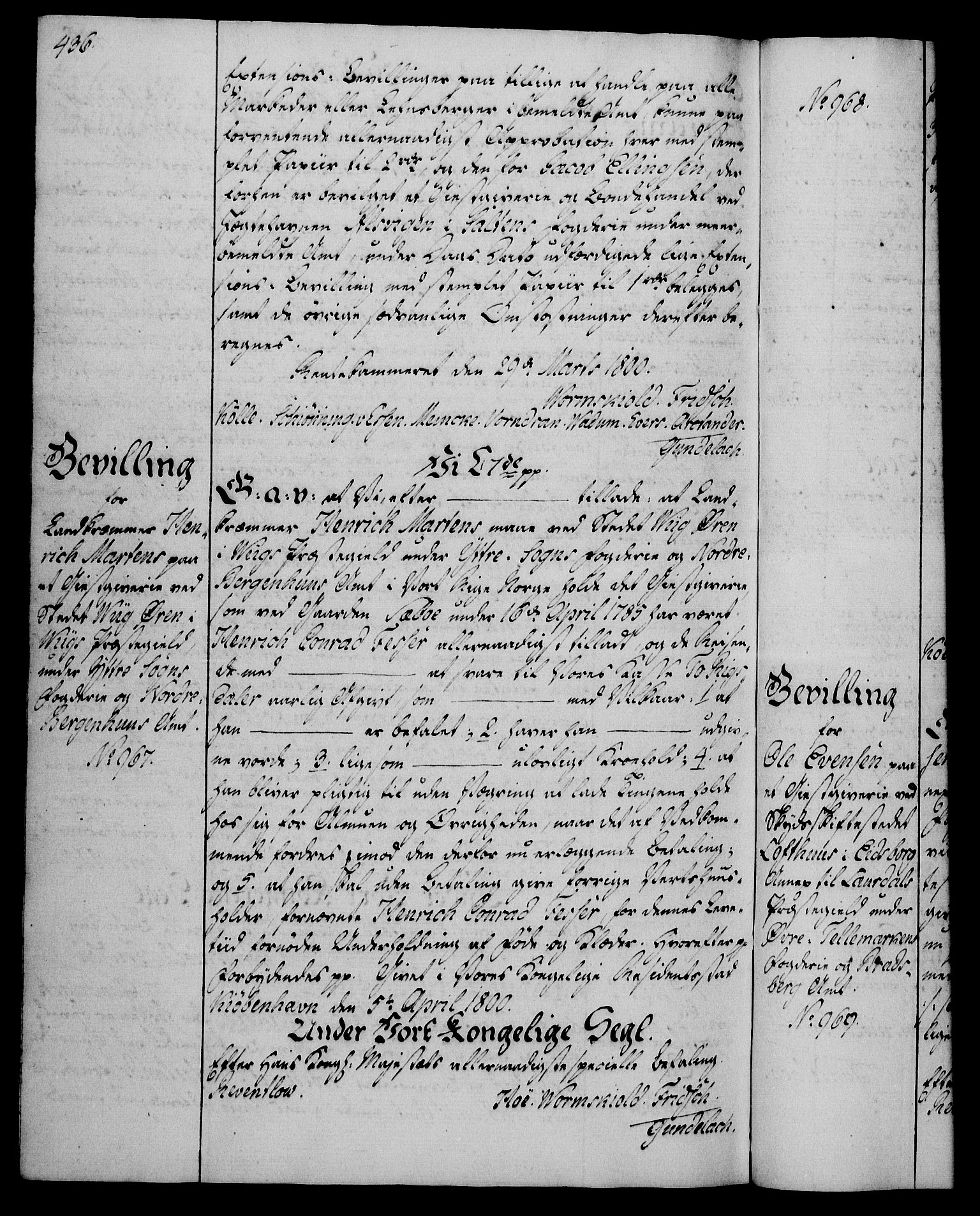 Rentekammeret, Kammerkanselliet, RA/EA-3111/G/Gg/Gga/L0016: Norsk ekspedisjonsprotokoll med register (merket RK 53.16), 1794-1800, p. 436