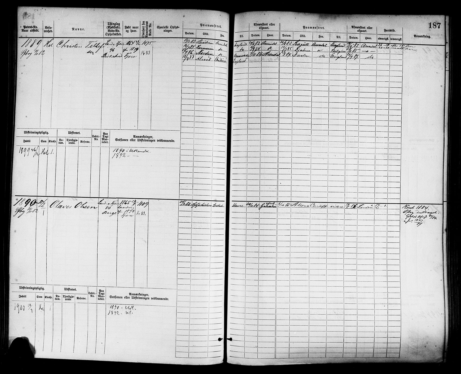 Grimstad mønstringskrets, AV/SAK-2031-0013/F/Fb/L0003: Hovedrulle nr 1517-2276, F-6, 1877-1888, p. 195