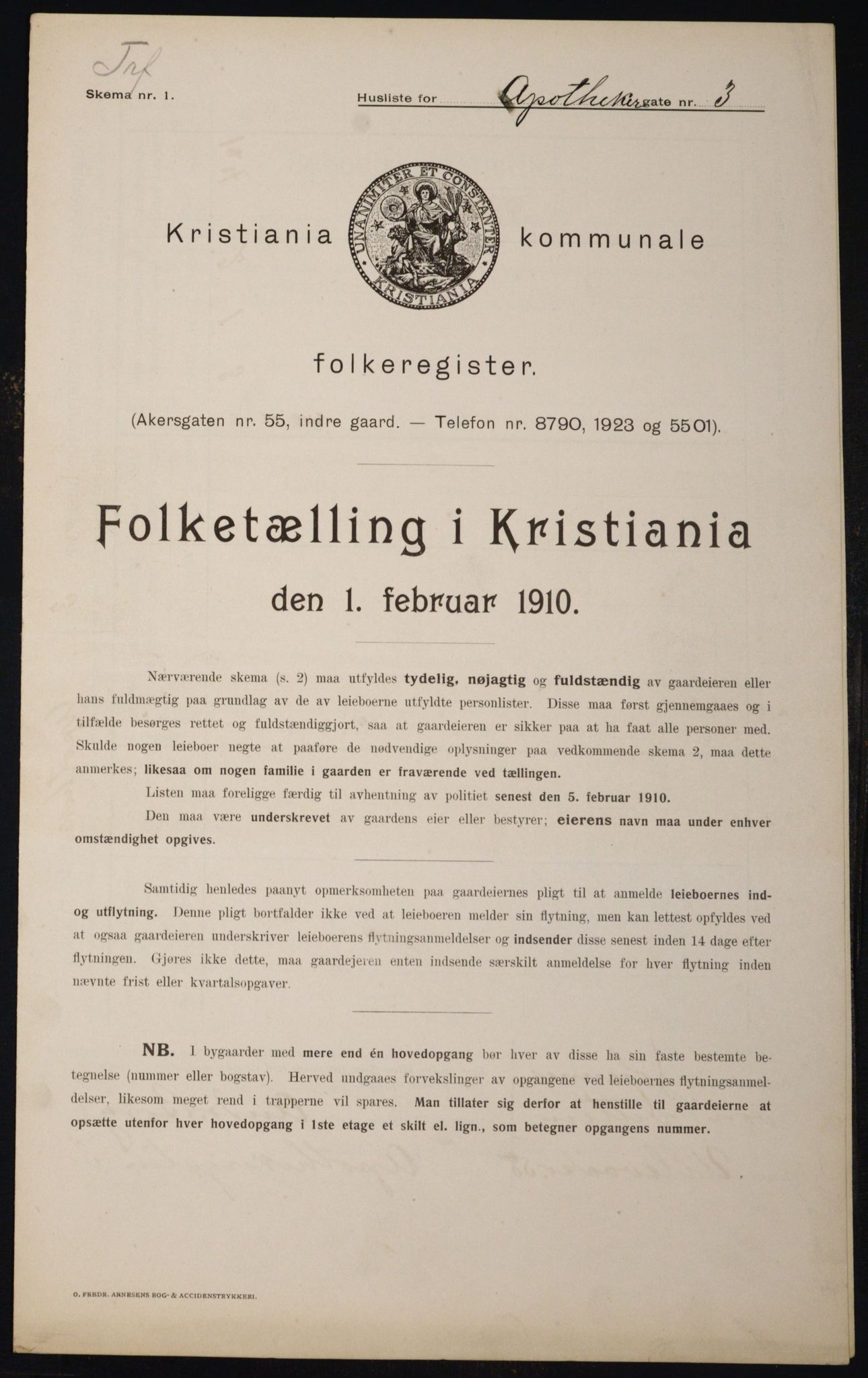 OBA, Municipal Census 1910 for Kristiania, 1910, p. 1248