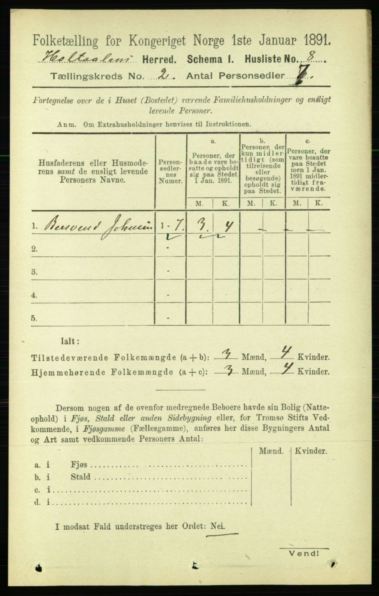 RA, 1891 census for 1645 Haltdalen, 1891, p. 663