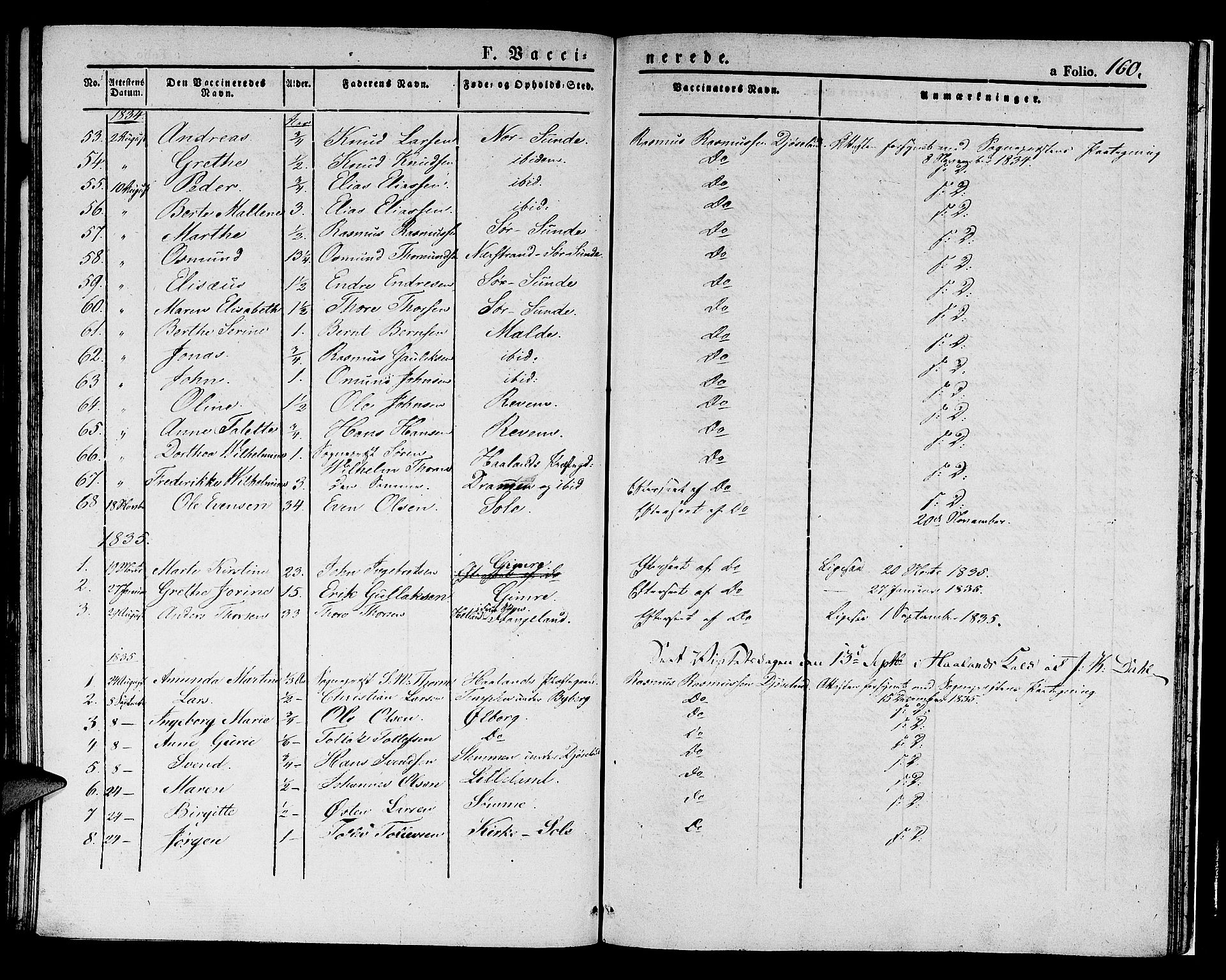 Håland sokneprestkontor, SAST/A-101802/001/30BA/L0005: Parish register (official) no. A 5, 1829-1841, p. 160