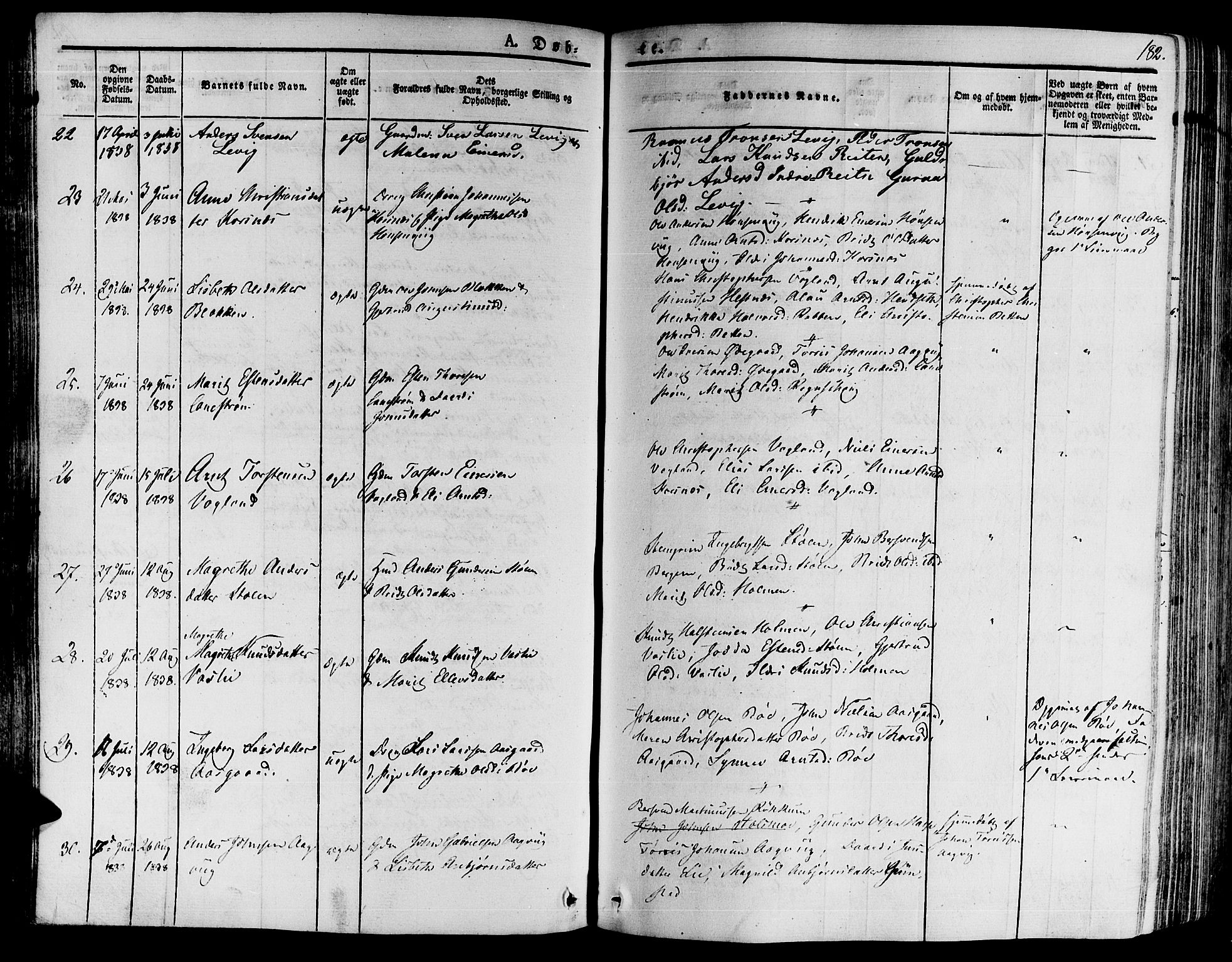 Ministerialprotokoller, klokkerbøker og fødselsregistre - Møre og Romsdal, AV/SAT-A-1454/592/L1025: Parish register (official) no. 592A03 /2, 1831-1849, p. 182