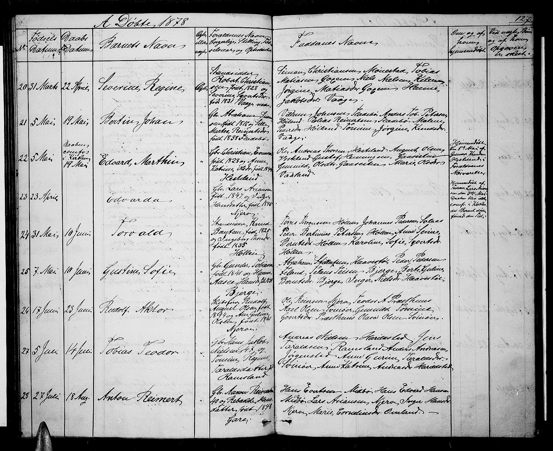 Sør-Audnedal sokneprestkontor, AV/SAK-1111-0039/F/Fb/Fba/L0002: Parish register (copy) no. B 2, 1853-1878, p. 127