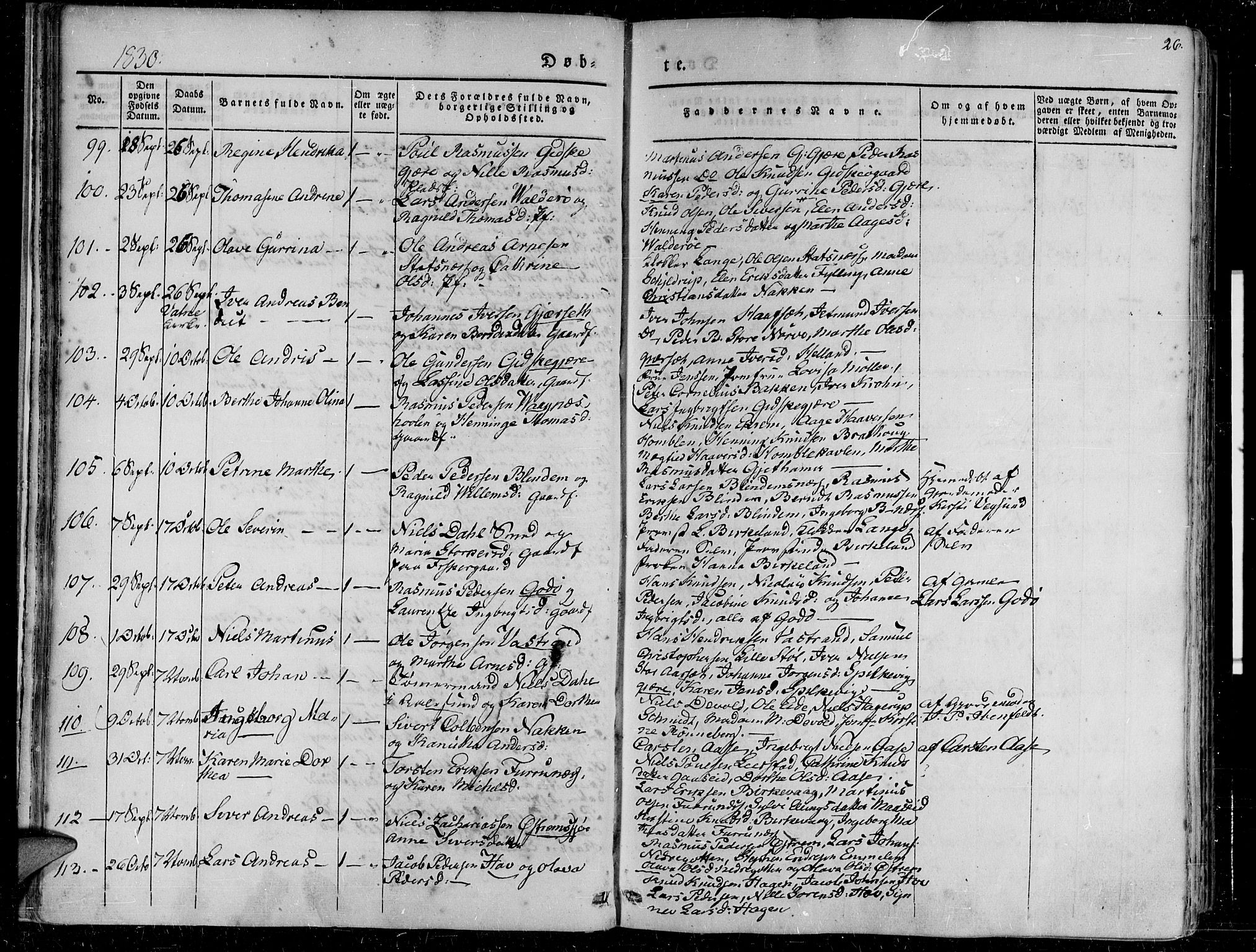 Ministerialprotokoller, klokkerbøker og fødselsregistre - Møre og Romsdal, AV/SAT-A-1454/528/L0395: Parish register (official) no. 528A06, 1828-1839, p. 26