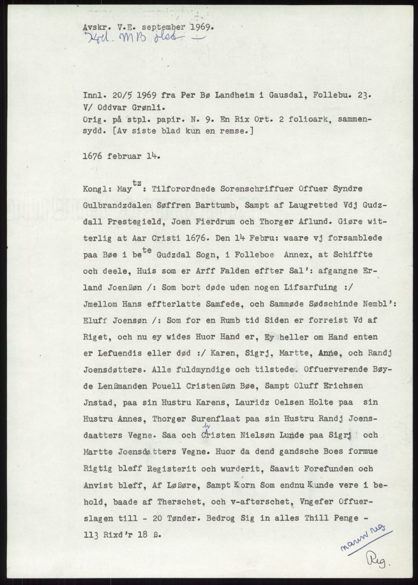 Samlinger til kildeutgivelse, Diplomavskriftsamlingen, RA/EA-4053/H/Ha, p. 3120