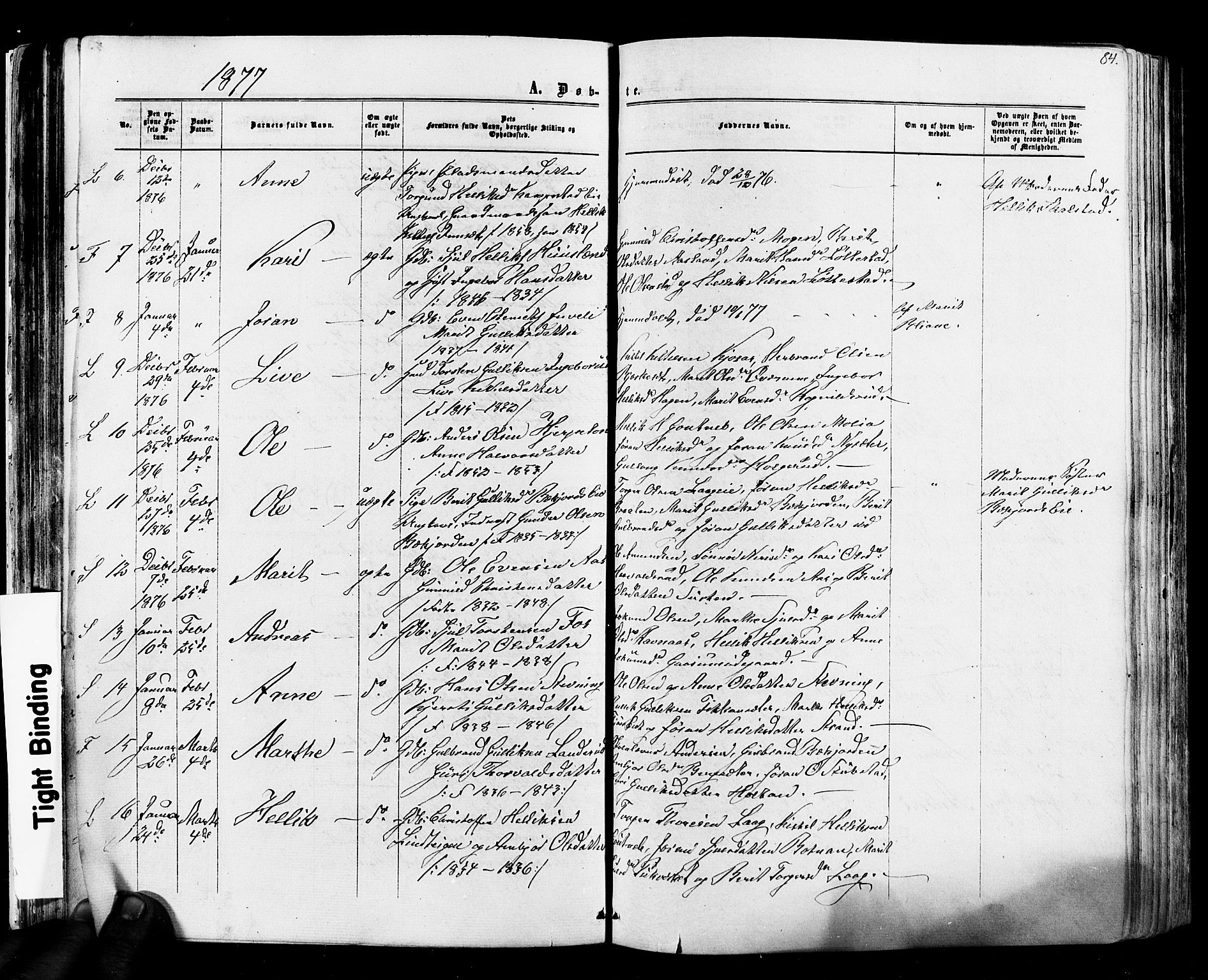 Flesberg kirkebøker, SAKO/A-18/F/Fa/L0007: Parish register (official) no. I 7, 1861-1878, p. 84