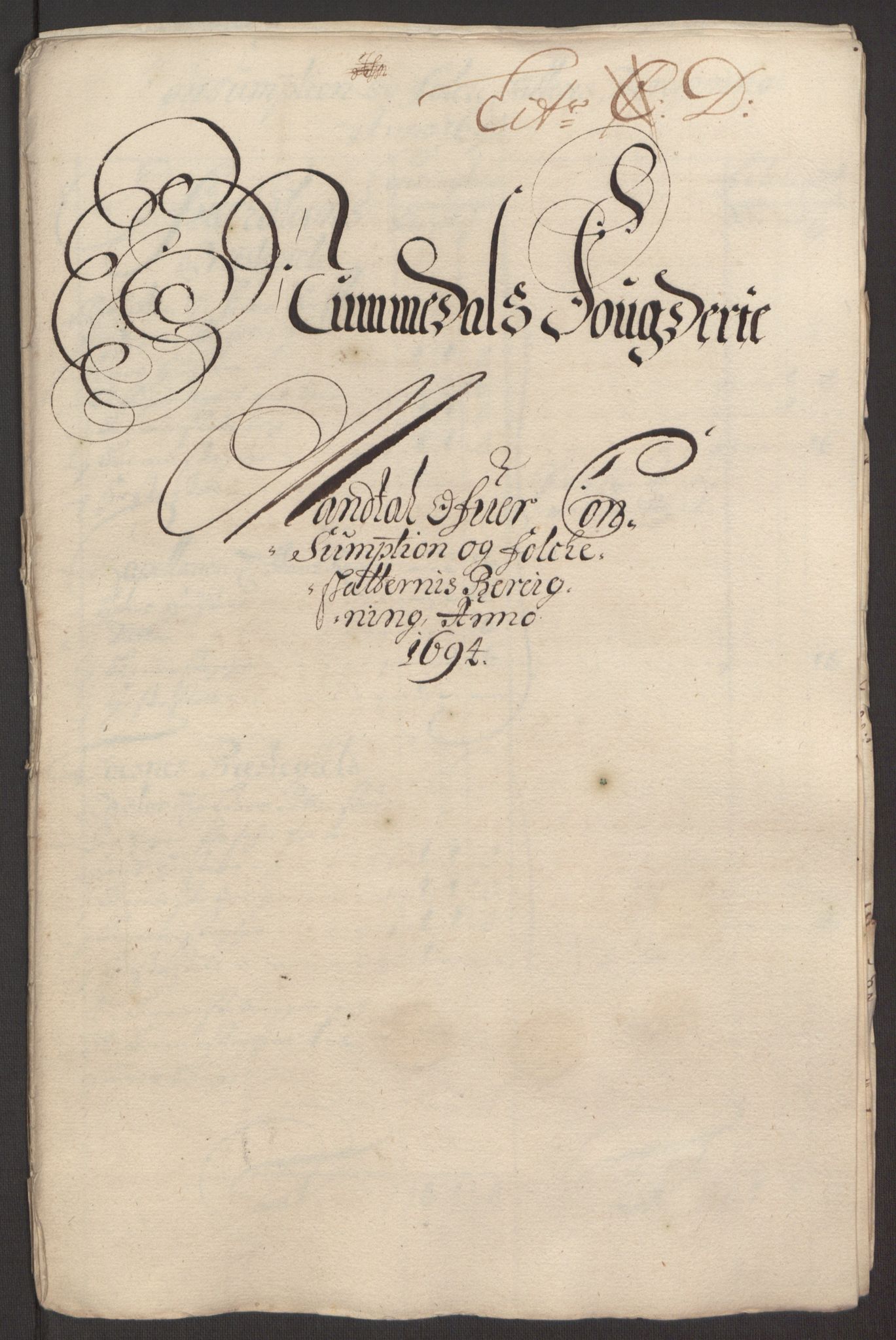 Rentekammeret inntil 1814, Reviderte regnskaper, Fogderegnskap, RA/EA-4092/R64/L4424: Fogderegnskap Namdal, 1692-1695, p. 352