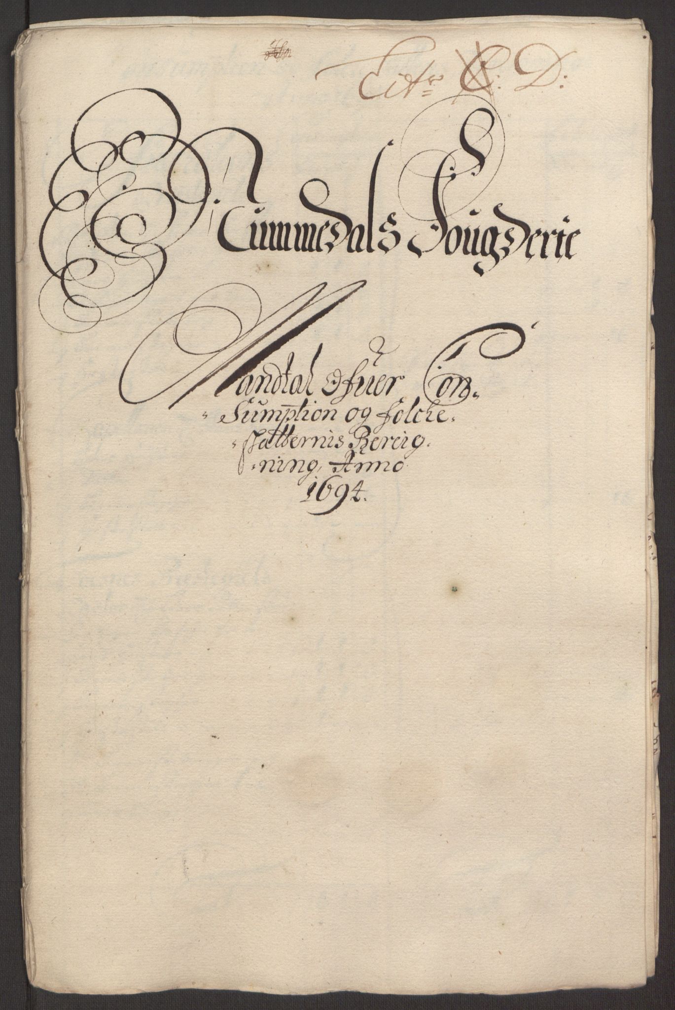 Rentekammeret inntil 1814, Reviderte regnskaper, Fogderegnskap, AV/RA-EA-4092/R64/L4424: Fogderegnskap Namdal, 1692-1695, p. 352