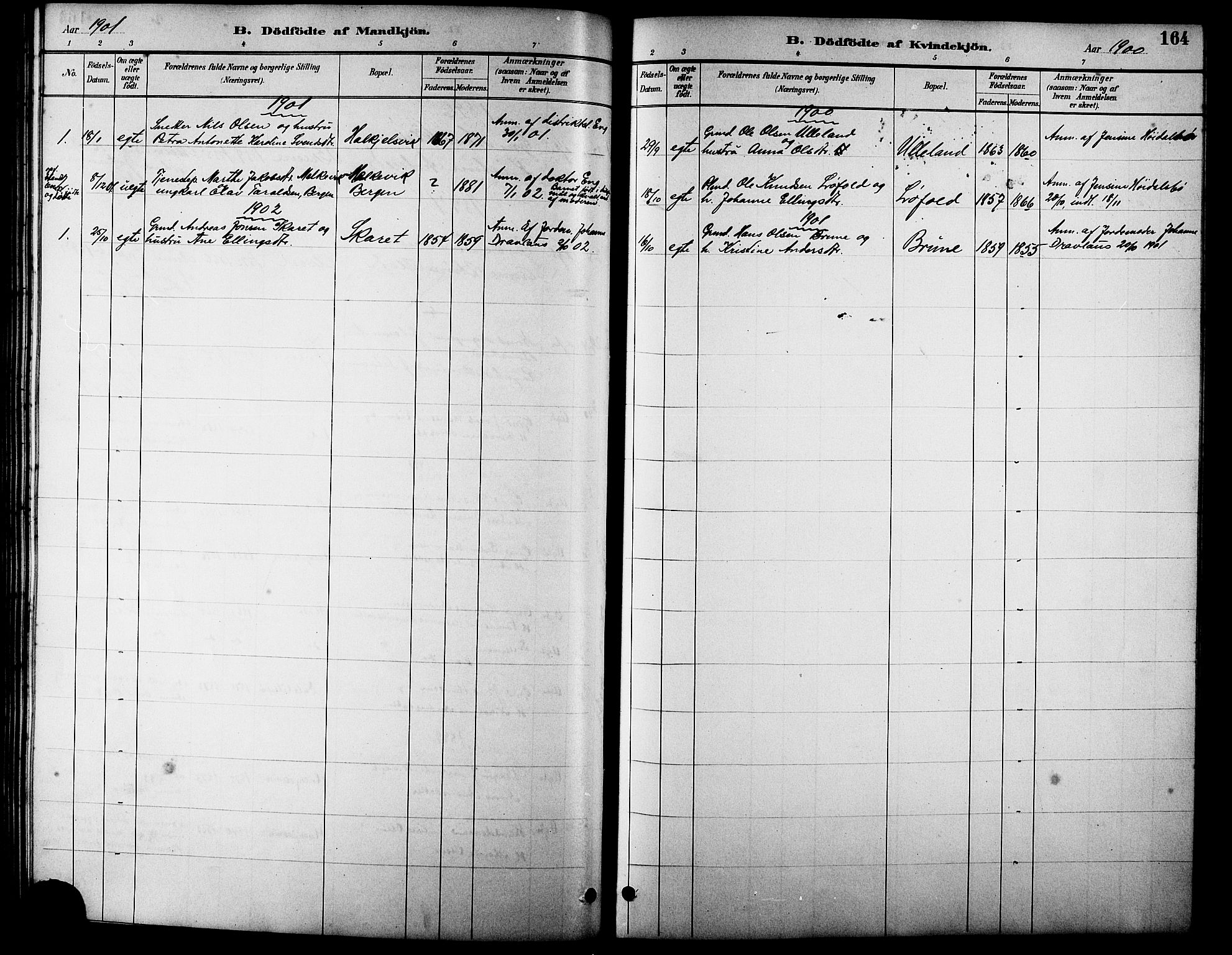 Ministerialprotokoller, klokkerbøker og fødselsregistre - Møre og Romsdal, SAT/A-1454/511/L0158: Parish register (copy) no. 511C04, 1884-1903, p. 164