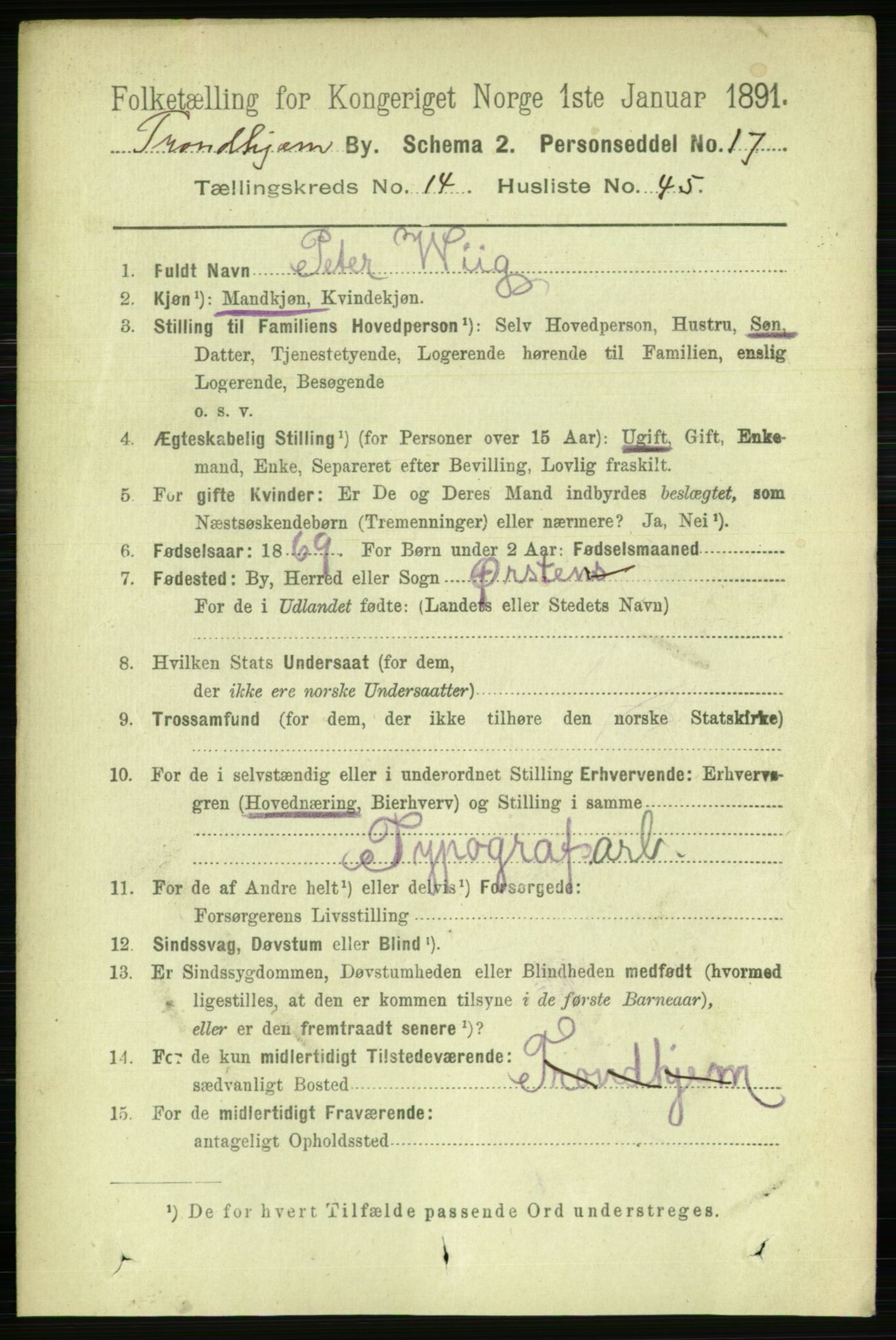 RA, 1891 census for 1601 Trondheim, 1891, p. 11566