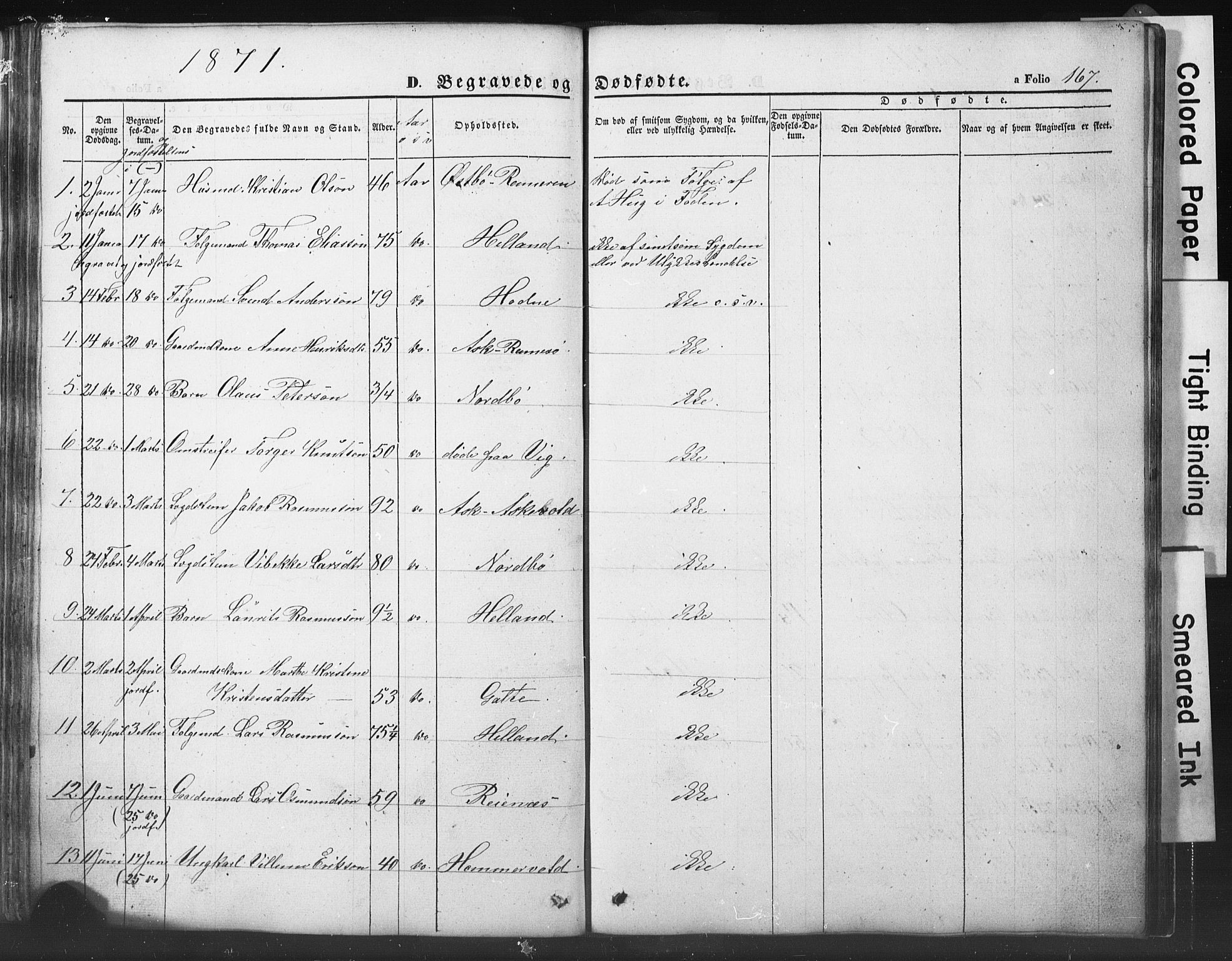 Rennesøy sokneprestkontor, SAST/A -101827/H/Ha/Hab/L0002: Parish register (copy) no. B 2, 1852-1880, p. 167