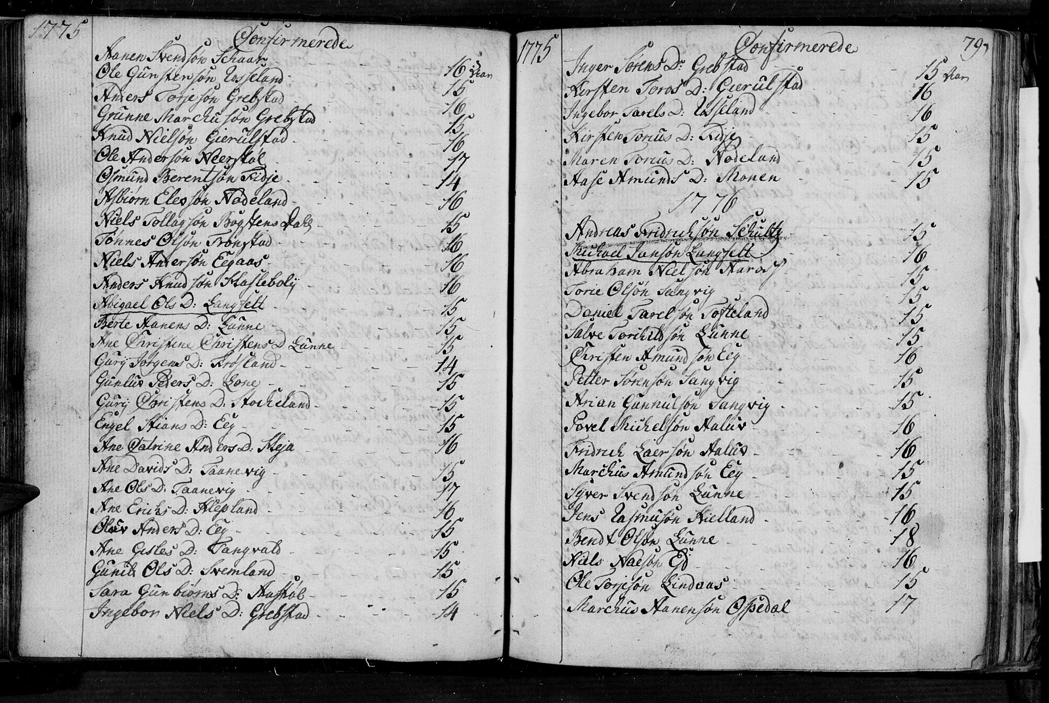 Søgne sokneprestkontor, SAK/1111-0037/F/Fa/Fab/L0004: Parish register (official) no. A 4, 1770-1822, p. 78-79