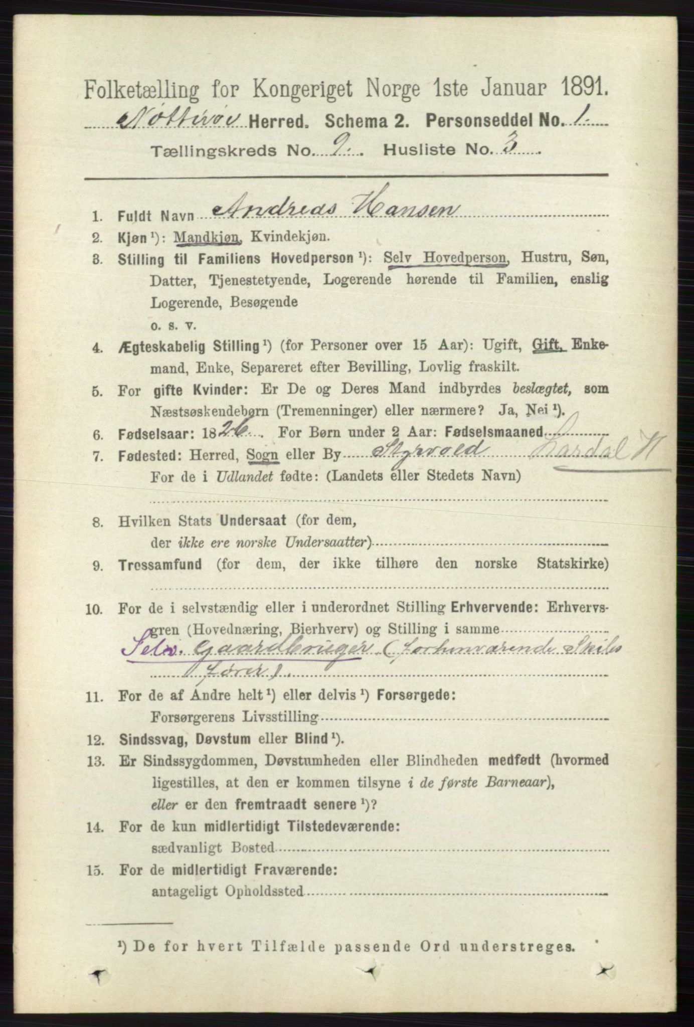 RA, 1891 census for 0722 Nøtterøy, 1891, p. 4571