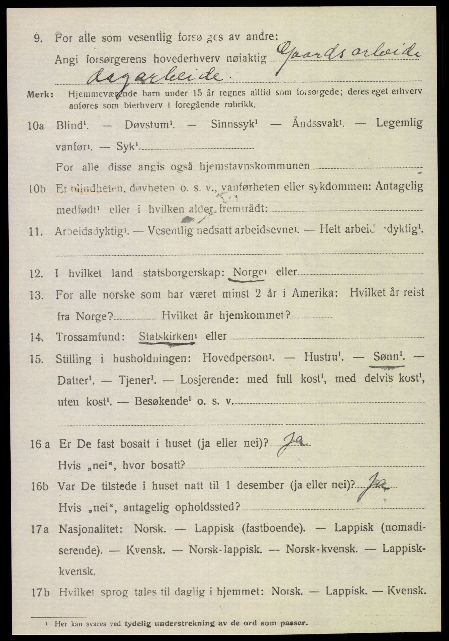 SAT, 1920 census for Leksvik, 1920, p. 6011